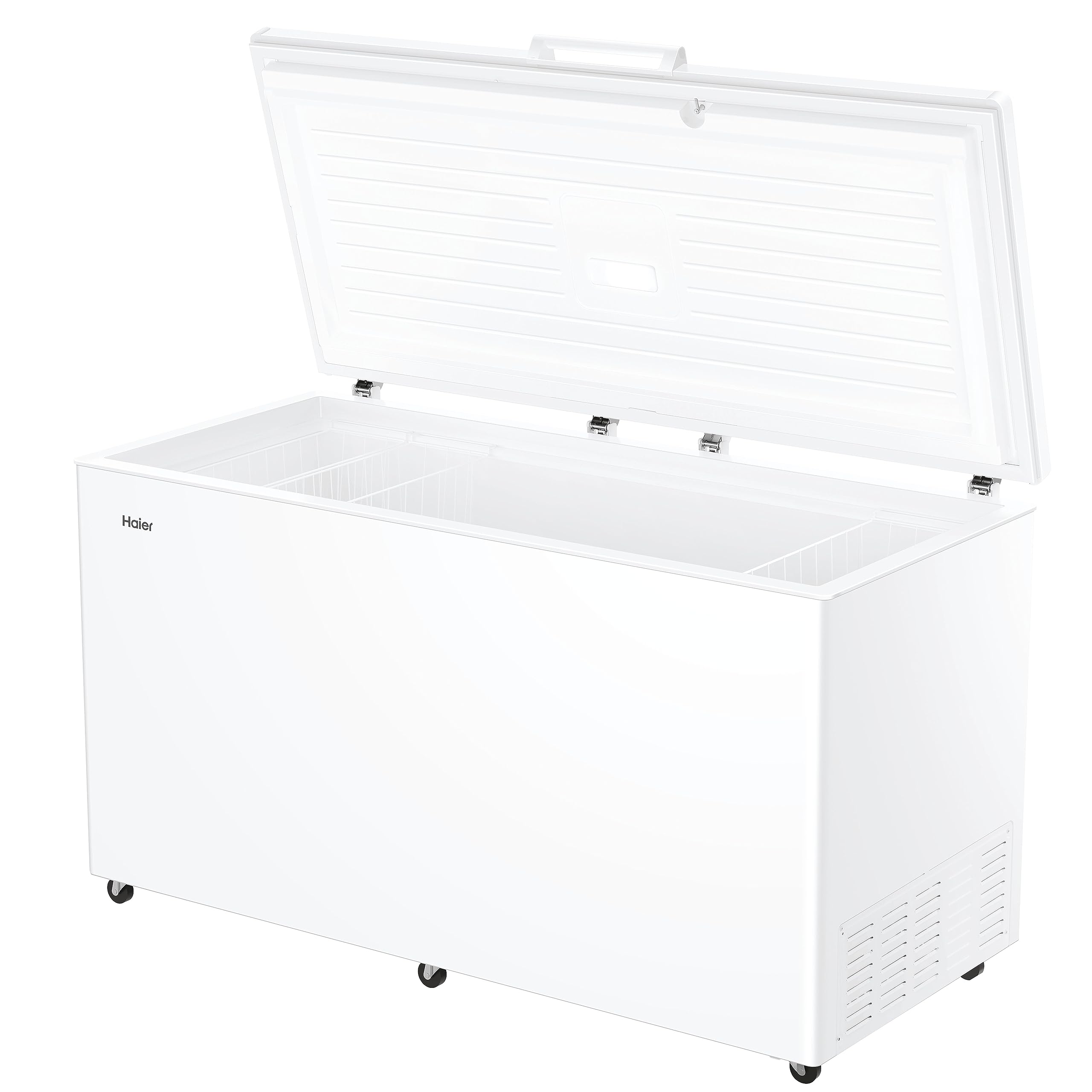 Haier Serie 7 Congelatore a Pozzetto, 508 Litri, Funzione Fast Freeze, Trattamento Antibatterico, Temperatura Regolabile, Luce LED, Classe E, 154,5 x 75 x 89 cm, Bianco - HCE520E