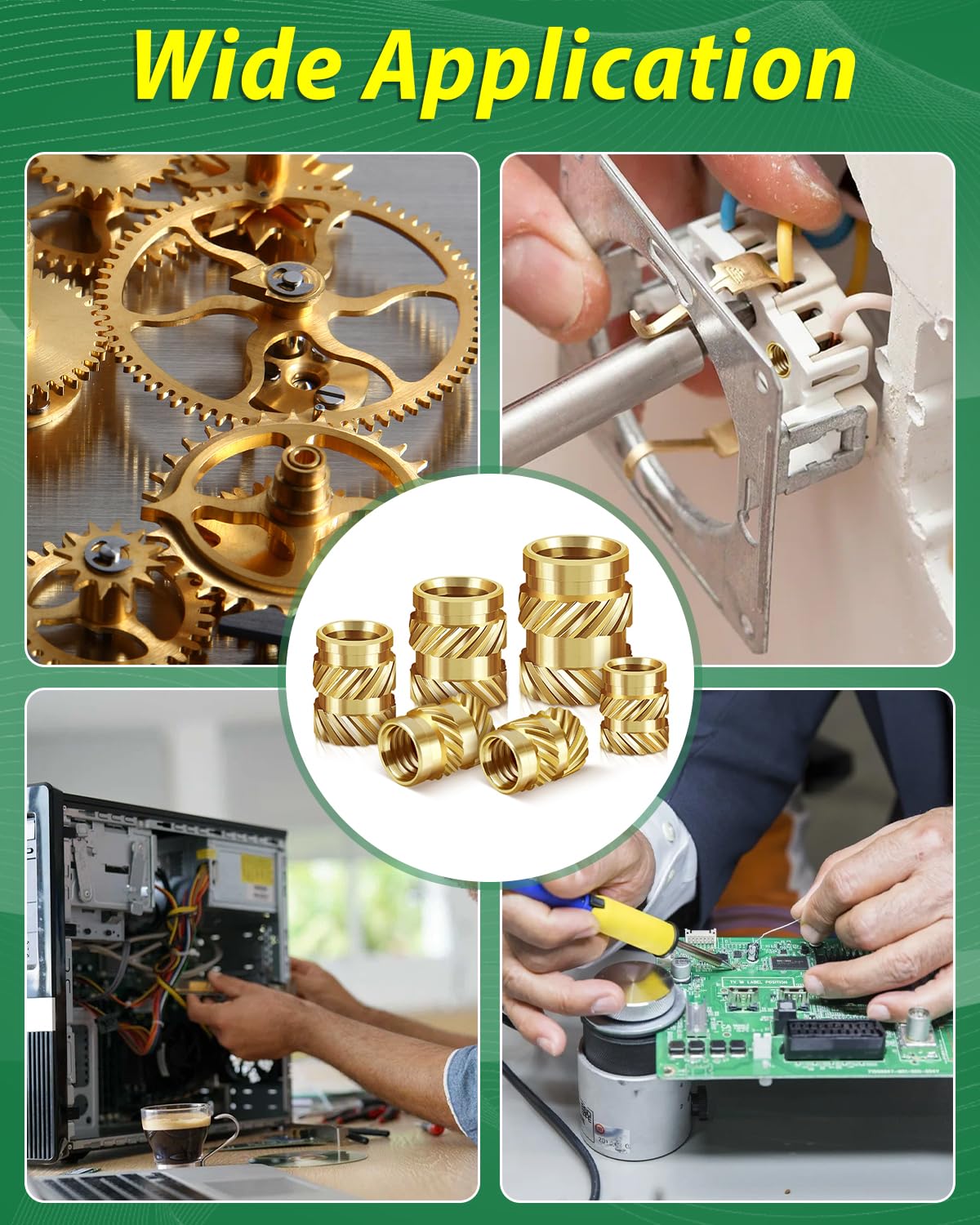 360 inserti filettati M2 M2.5 M3 M4 M5 M6, Bolatus dadi monofusione in ottone con saldatore, filettatura zigrinata per parti in plastica, inserti filettati per stampanti 3D