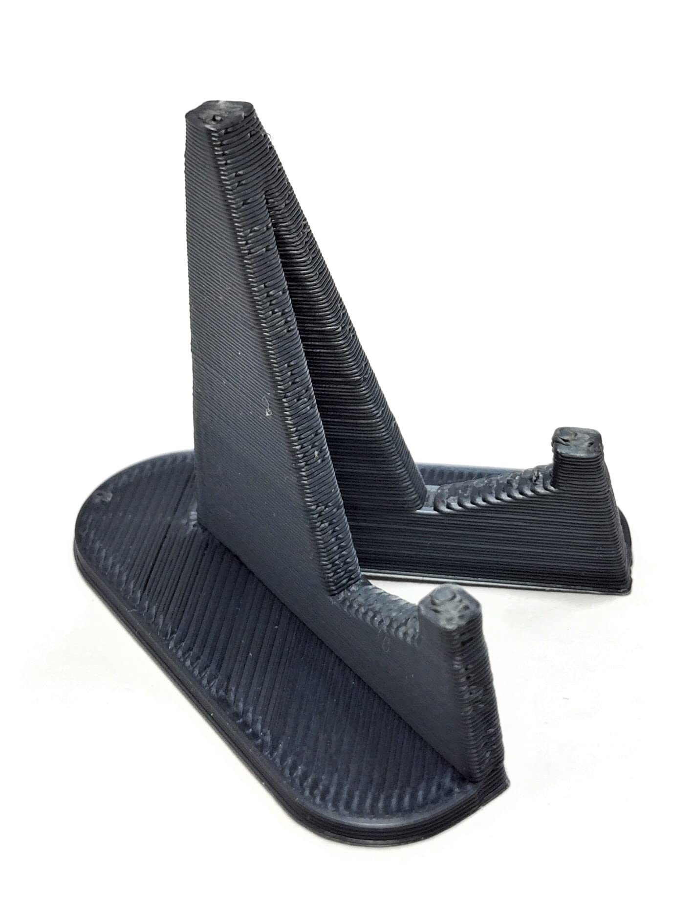 Custom 3D-Printed Megalodon Shark Tooth Display Stand - 1-1/2 Tall with a Base That is 1-3/8 Wide x 1-1/2 Deep (Silk Black)