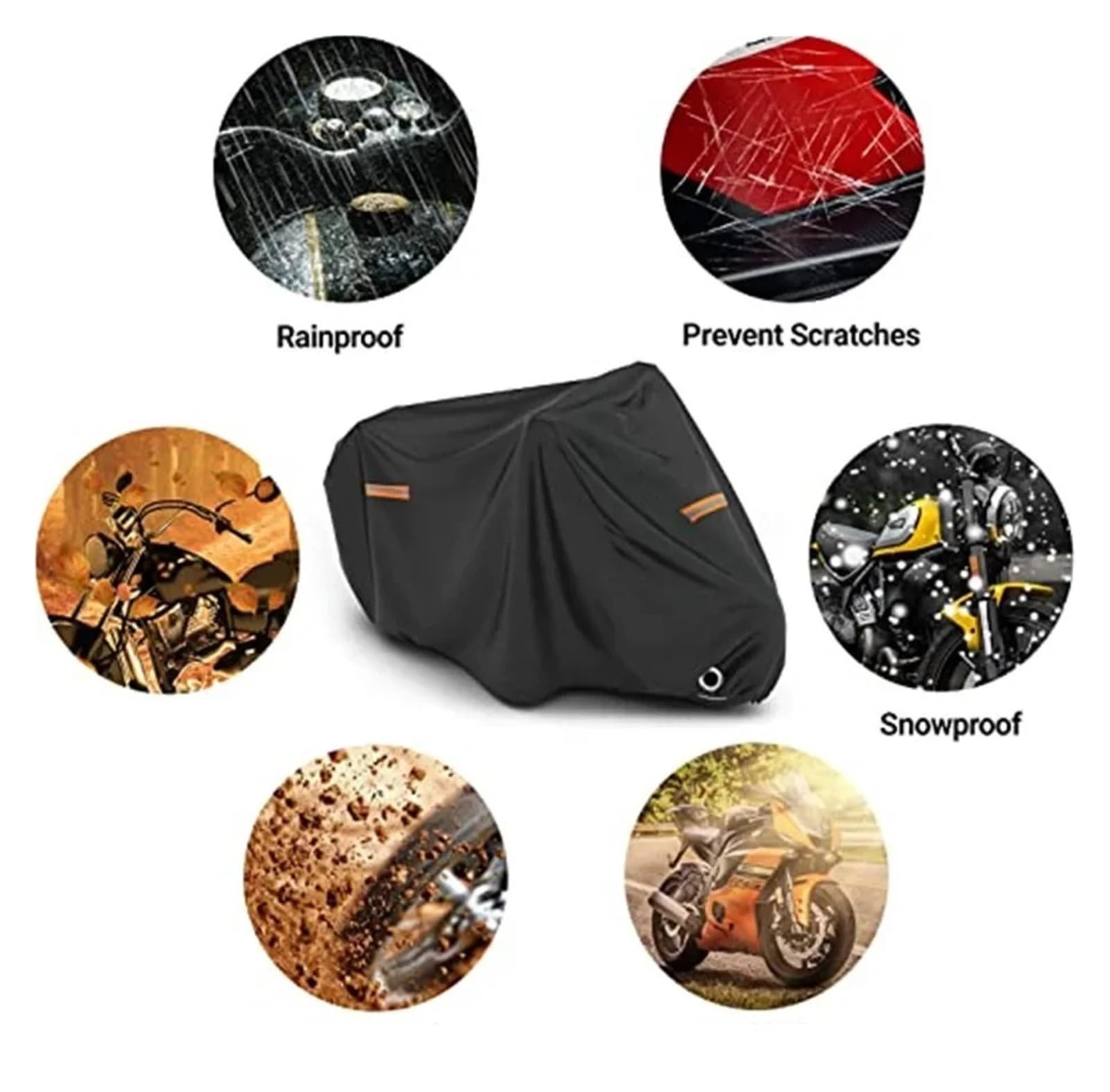 Cubierta Motocicleta Protectora Funda Universal Oxford Gruesa para Motocicleta, Protección para Exteriores, para Lluvia, Parasol, Lona Protectora con Fundas para Exteriores.