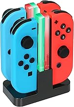 INNVO Joy con Cargador para Nintendo Switch 4 en 1 Base de Carga y almacena 4 Controladores al Mismo Tiempo Negro