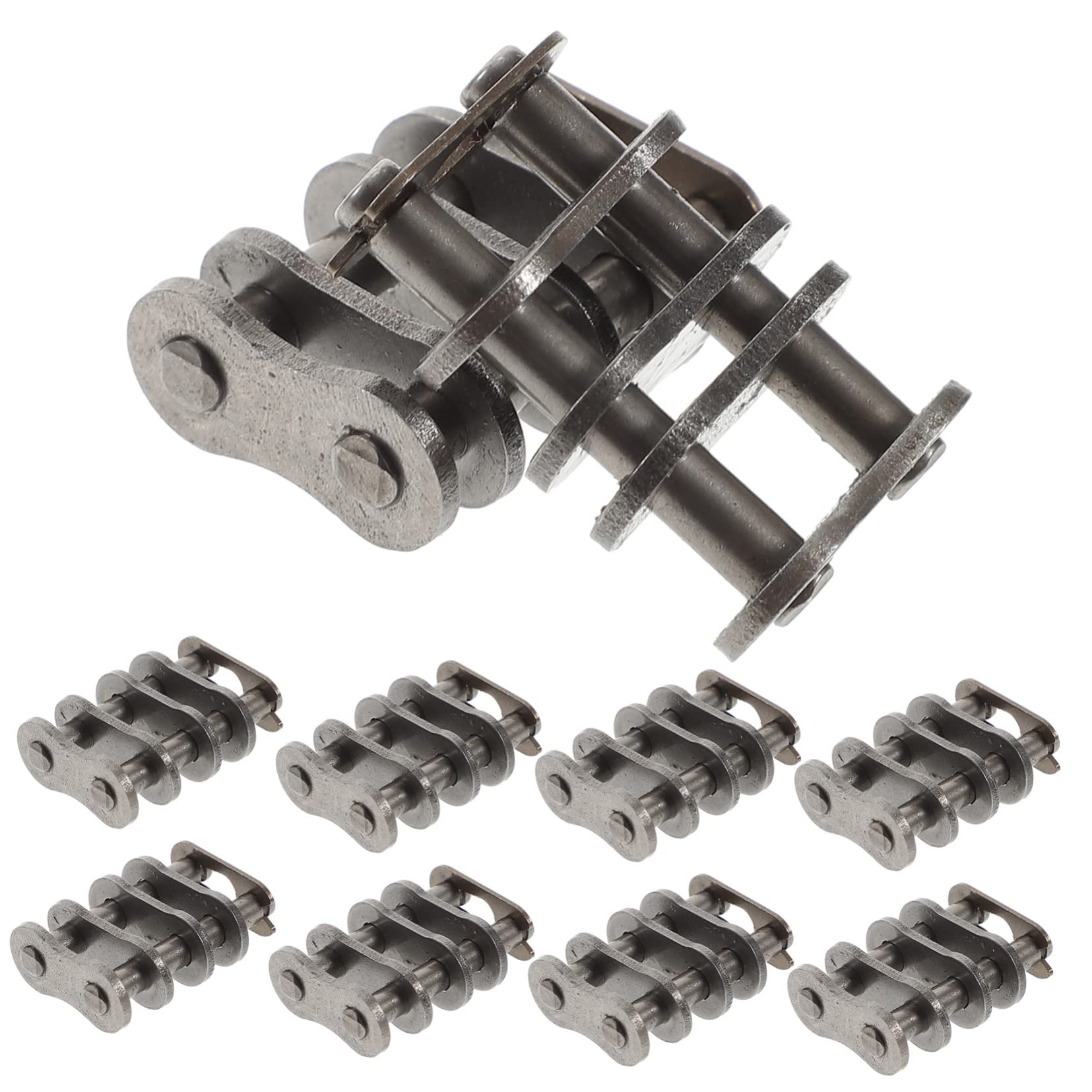 MUSISALY 10pcs Chain Joint Bike Chain Link Heavy Duty Chain Roller Chain Buckle Chain Connecting Link Bike Chain Repair Links Chain Connector Link SMA Connectors Alloy Steel Silver