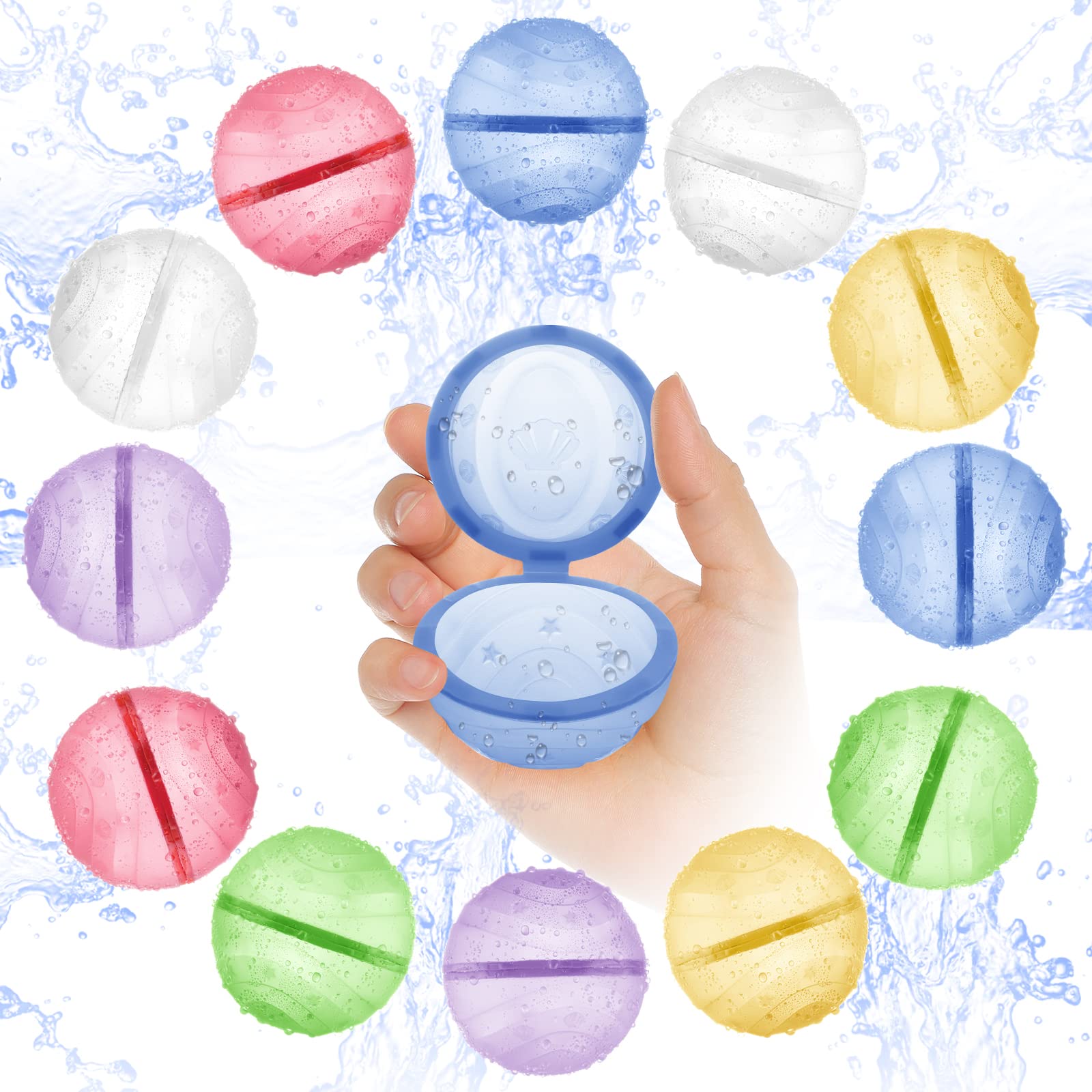 Reusable Water Balloons for Kids，Easy Quick Fill Magnetic Silicone Reusable Water Balls Summer Outdoor Play Pool Toys Party Backyard Fun Water ，Water Fight Games