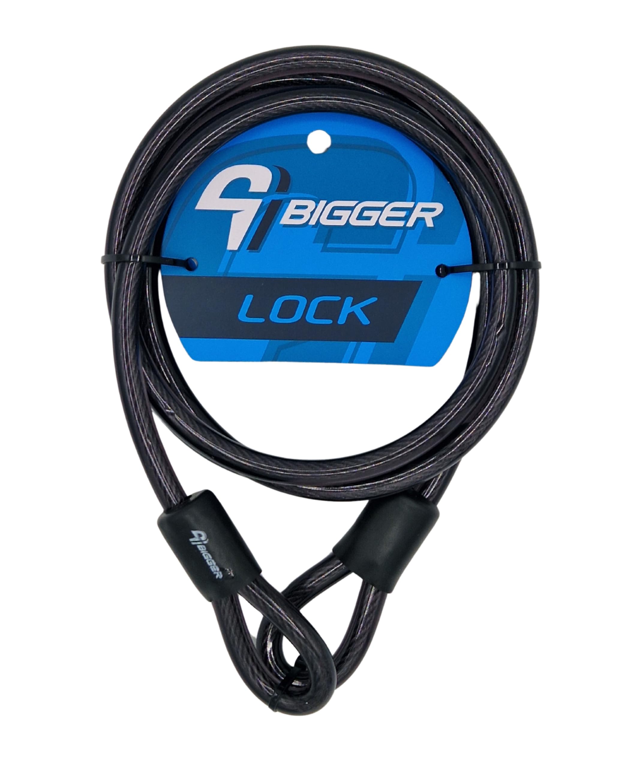 Bigger U Lock Mini 14 mm x 100 mm x 112 mm + Cable de Acero 10 mm x 1800 mm de Largo - Acero Resistente - Protección Plástica - 2 Llaves - Liviana Solo 850 grs - Negro con Detalles en Gris