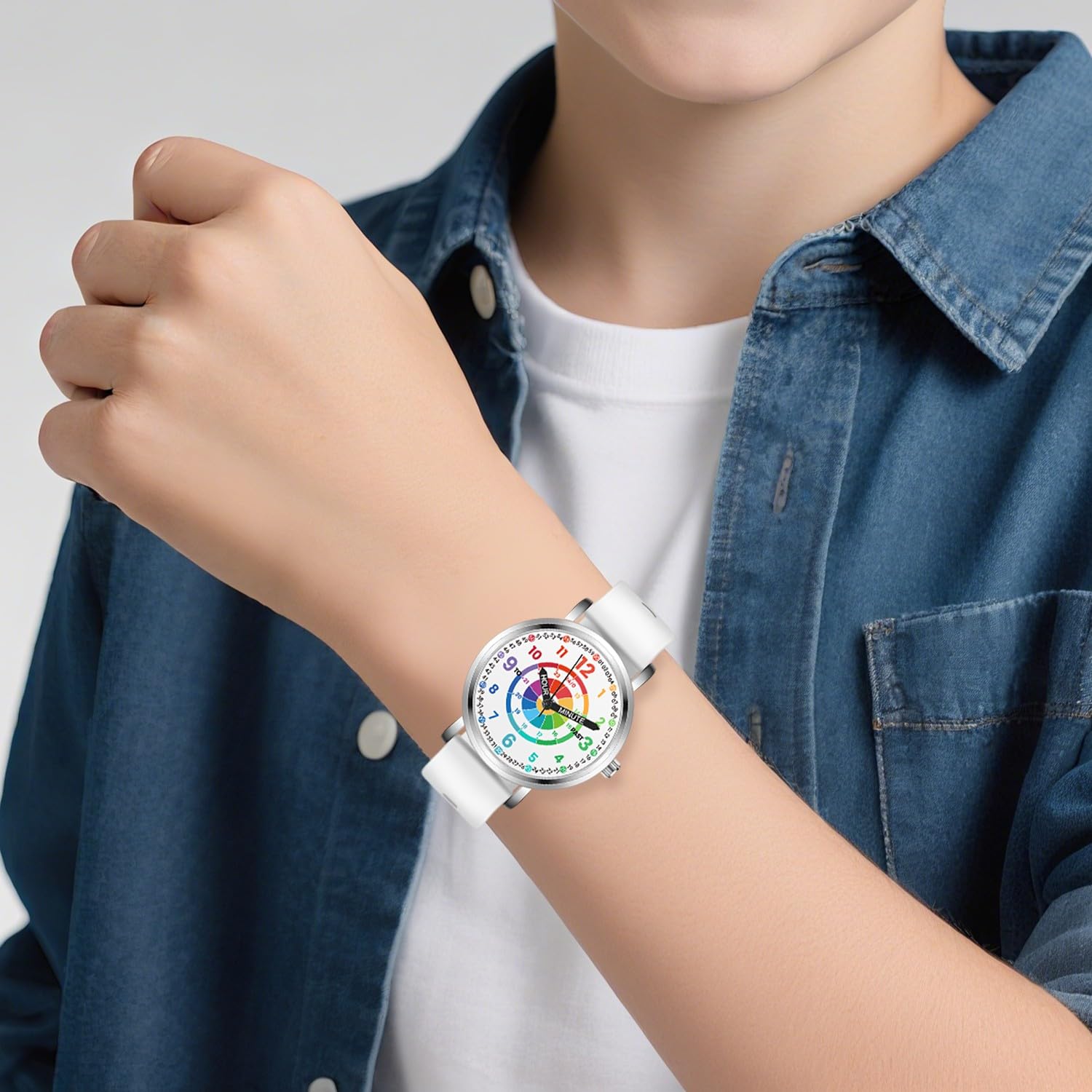 Relojes para niños, reloj de aprendizaje para niños, tablero de dardos para niños pequeños, tiempo de aprendizaje y hora fácil de leer, reloj analógico para niños y niñas de 3 a 11 años, color