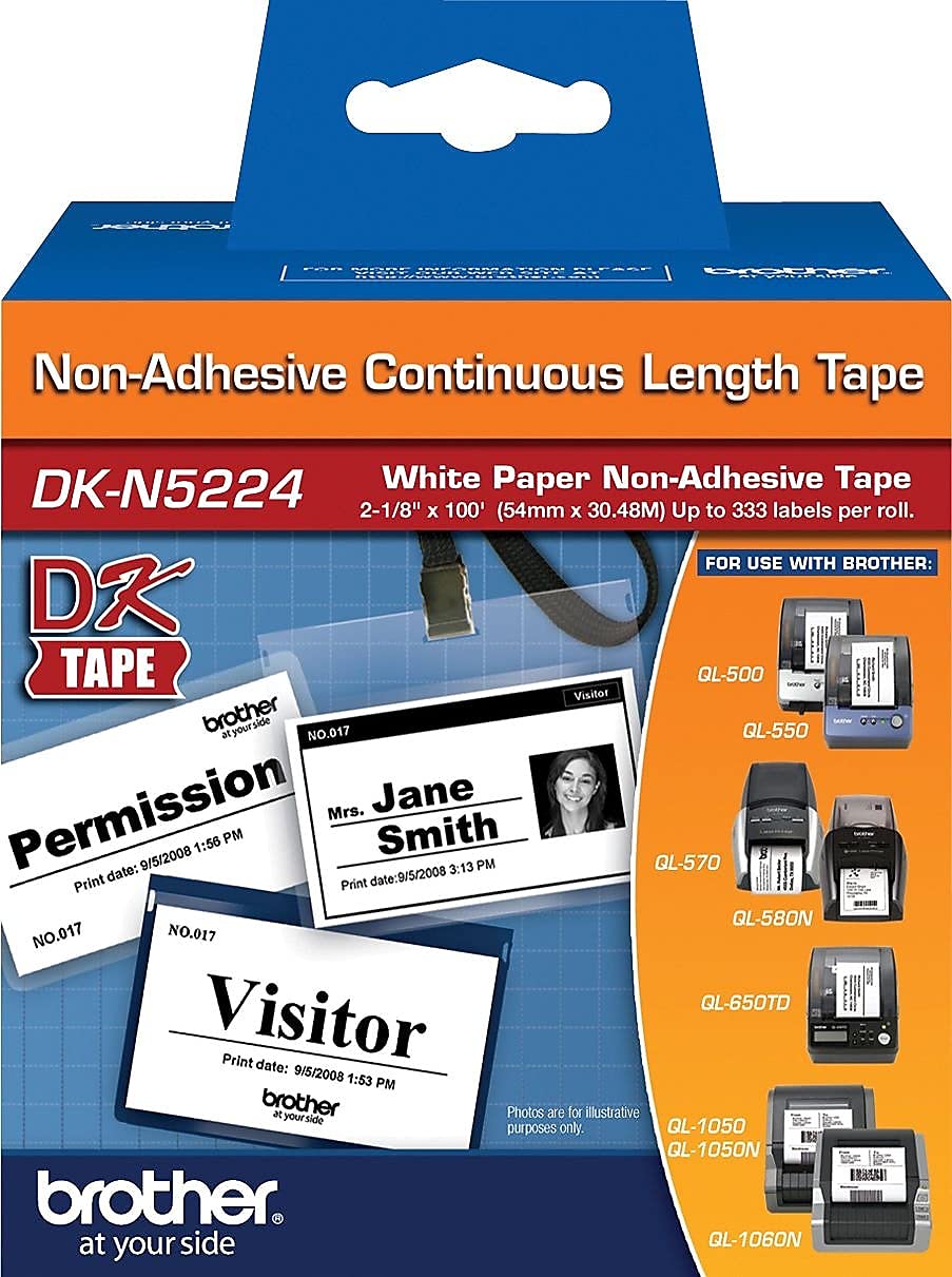 Amazon.com: Brother DKN5224 54mm Black on White Non-Adhesive
