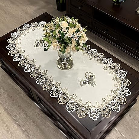 Upgraded Elegant Lace Coffee Tablecloth for Living Room