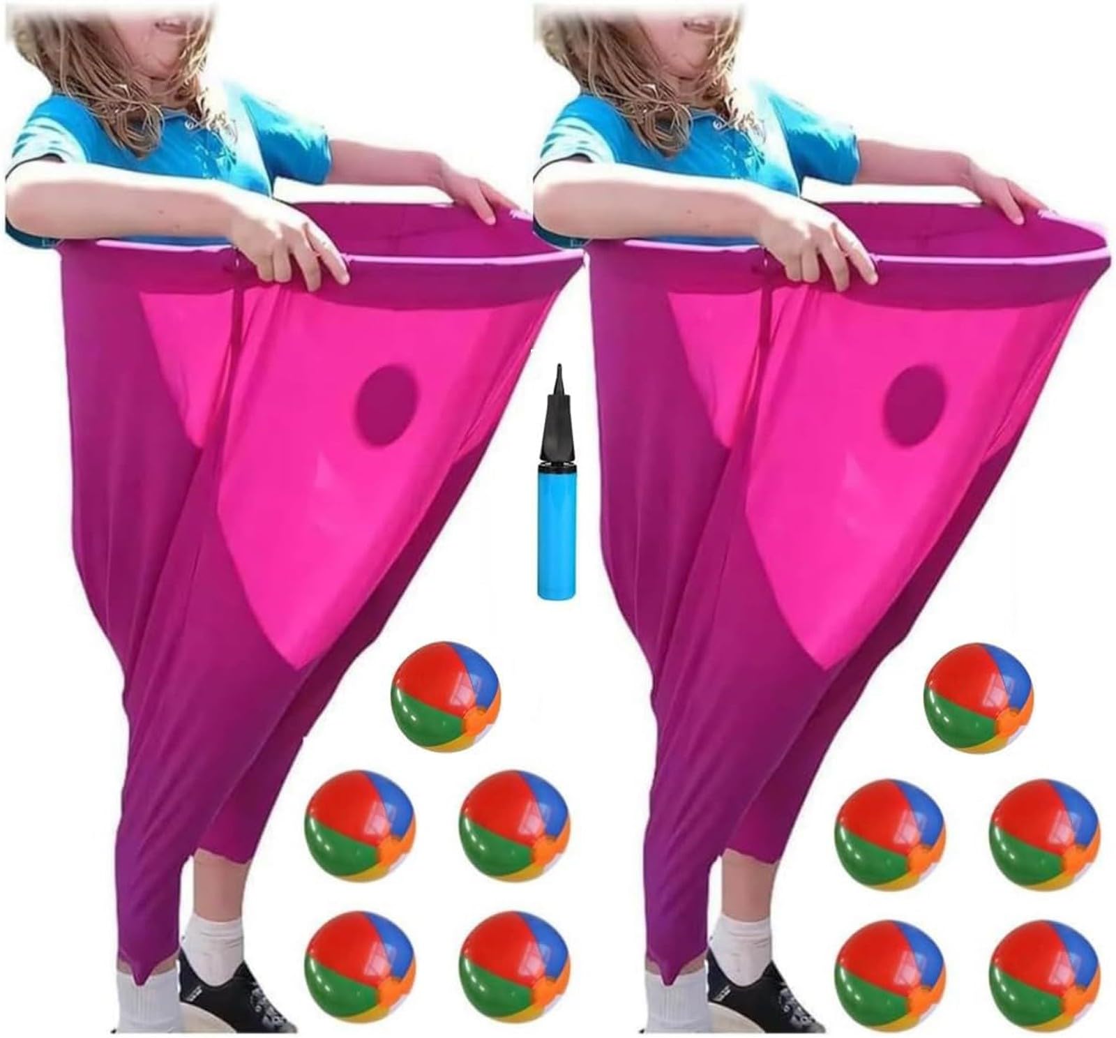 Ponadgabarytowe gry ogrodowe dla babci, dziwne gry spodni z pompką z odbijającą się piłką, torby do biegania dla dorosłych, ostateczne przyjęcie rodzinne w ogrodzie (B)