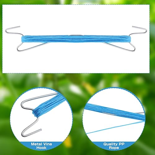 Miniatura 3 de 30 ganchos de tomate con cuerda, 40 clips de soporte para plantas, ganchos de soporte de tomate con cordel de 33.3 pies para tomate, pepino, cereza