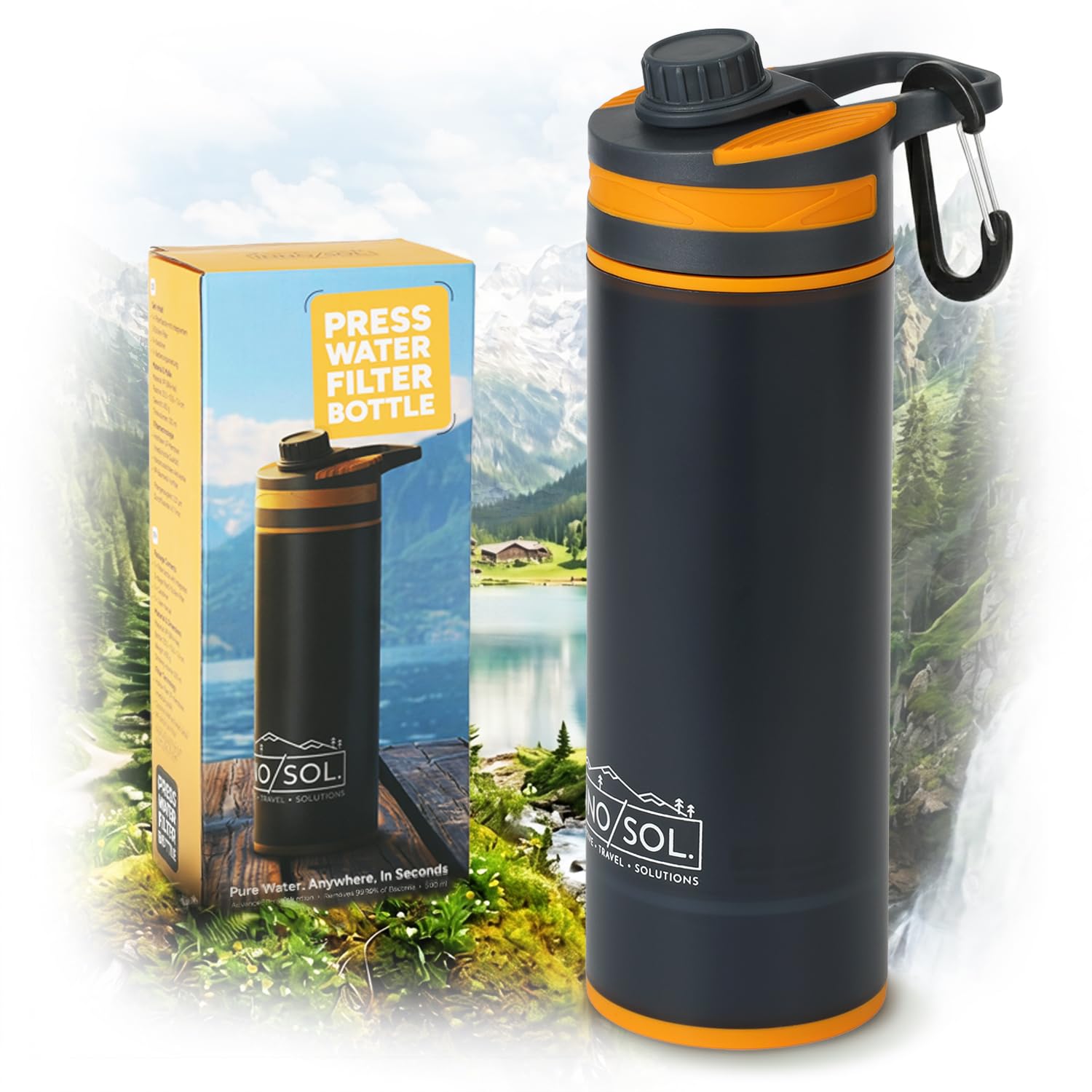 Wasserfilter Flasche I Outdoor Survival Trinkflasche Filter 500 ml