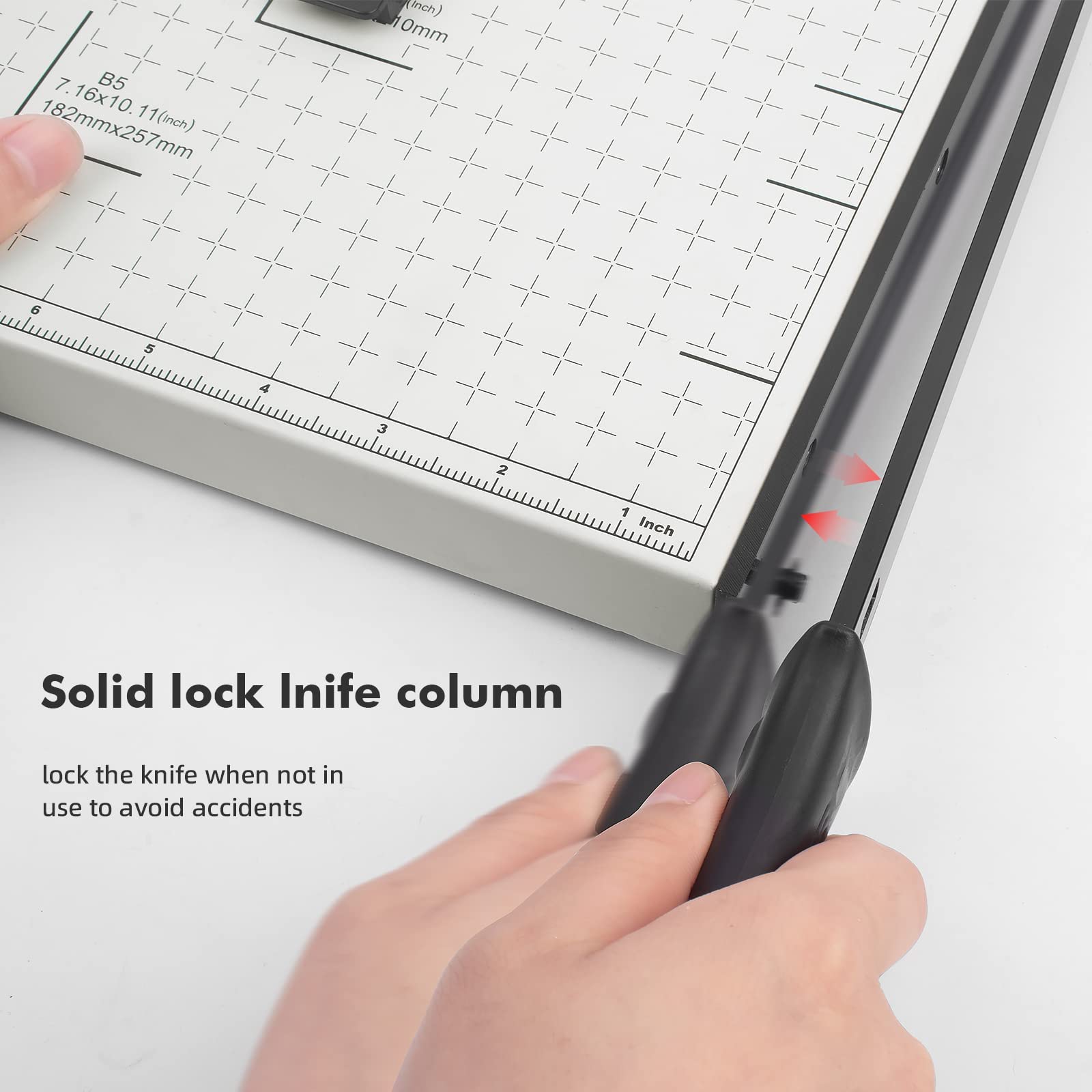 Papierschneider A4, Profi Hebelschneider Rollenschneider Schneidergerät für Schule & Büro, Schnittlänge 47cm, Schnittleistung 10 Blatt