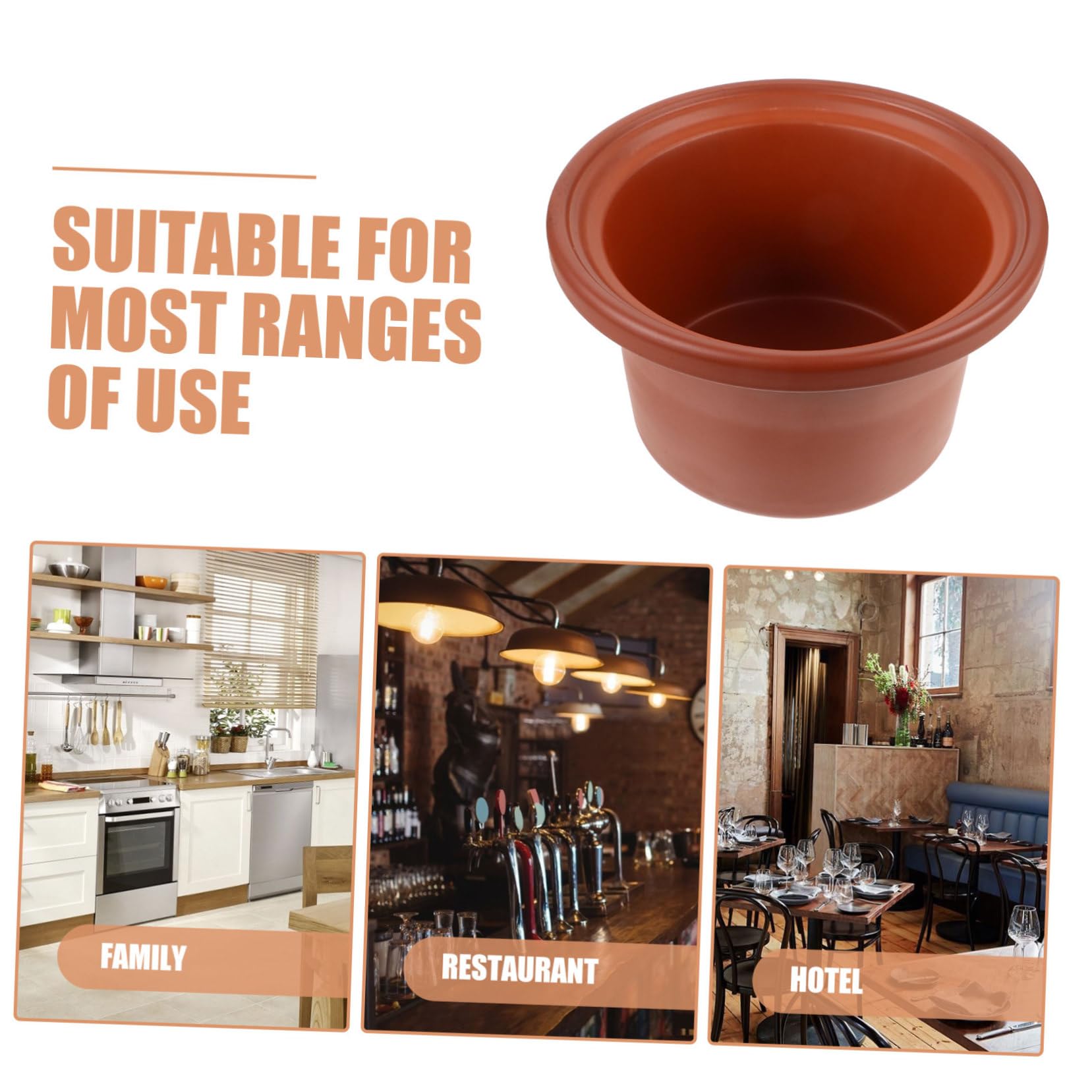 DECHOUS Ceramic Slow Cooker Liner Insert - Reusable Pot Liner for Cookers Non-deforming Ceramic Accessory for Stews Rice and Porridge Cooking