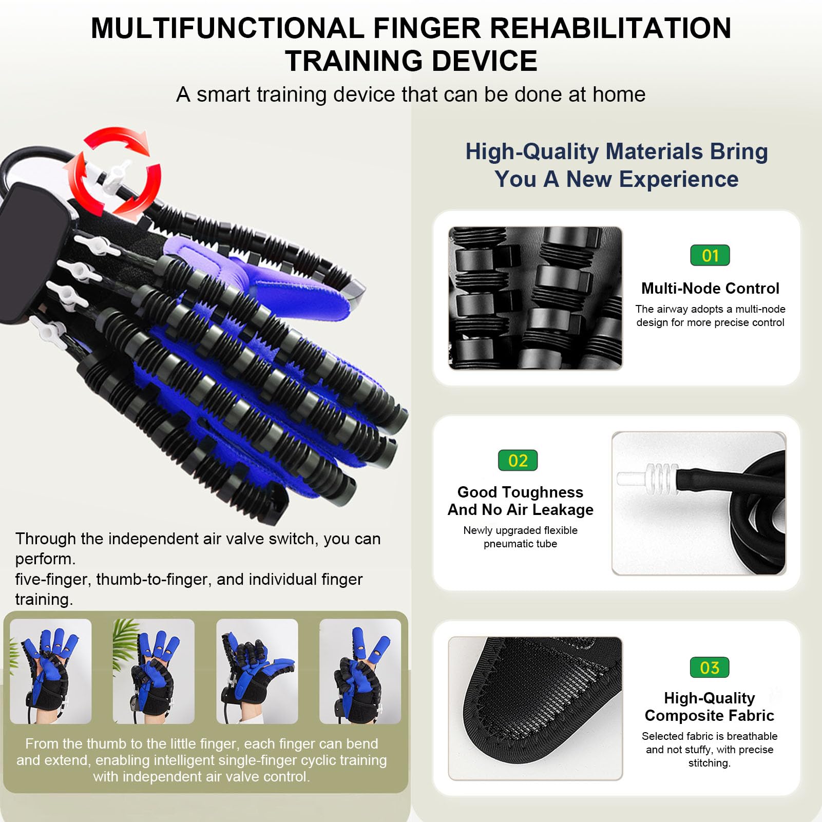 Guantes robóticos para rehabilitación de la función Manual para recuperación de hemiplejia, Guantes mejorados para Entrenamiento de Dedos, Guantes robóticos para rehabilitación de Accidentes cerebrov