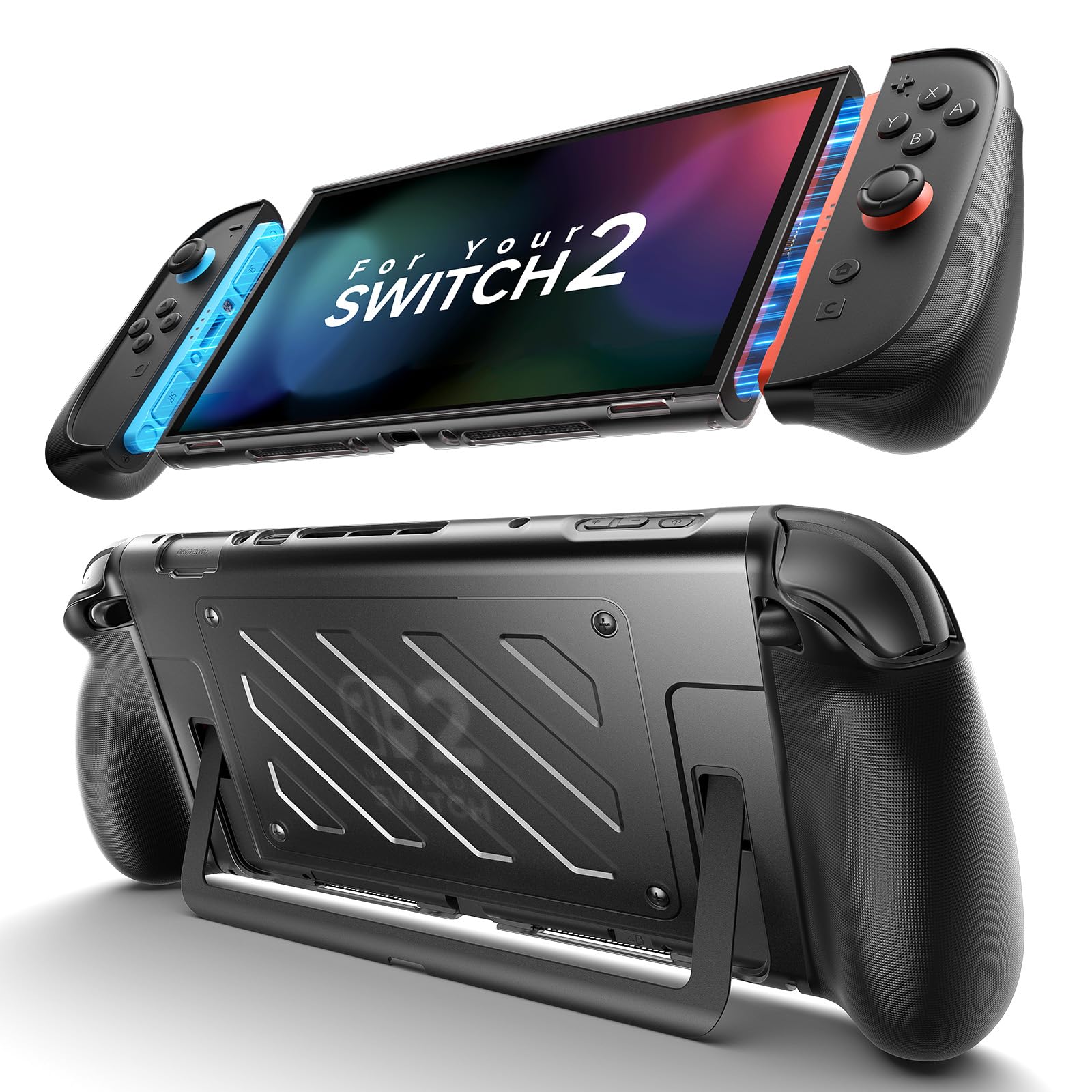 JSAUX Dockable Case for Nintendo Switch 2 (2025), Protective Cover Split Design Slim Case & Grip Cover Compatible with Switch 2 Console and JoyCon 2, Shock-Resistant & Ergonomic Grip PC0114A