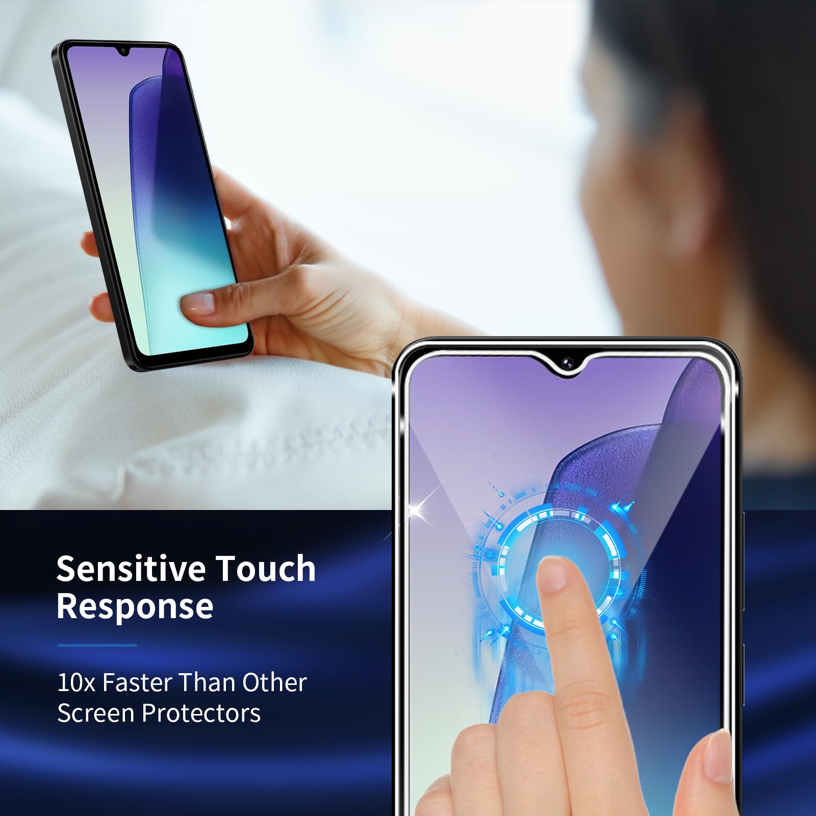 SEFZAVX Vetro Temperato per Xiaomi Redmi 14C / Poco C75 Pellicola, 2 Pezzi Pellicola Protettiva e 2 Pezzi Pellicola Fotocamera, Durezza 9H Anti Graffi HD Trasparenza