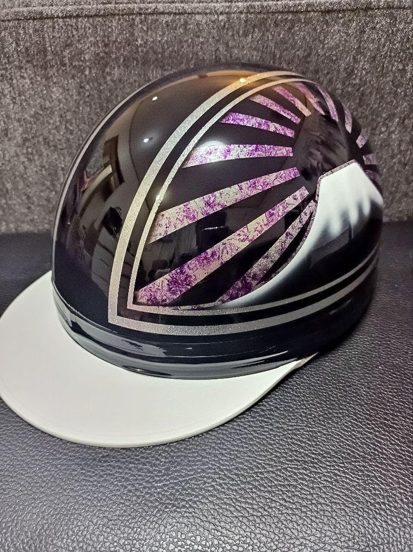 カスタムコルク半 黒ラップ✘Candyパープル富士日章 七色ラメ 文字変更無料