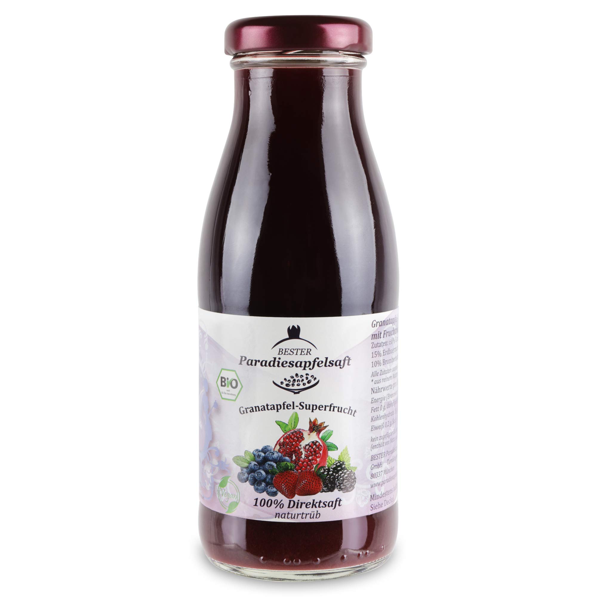 Superfrucht Beerensaft - 100% Bio-Direktsaft (naturtrüb) - 12 x 250 ml
