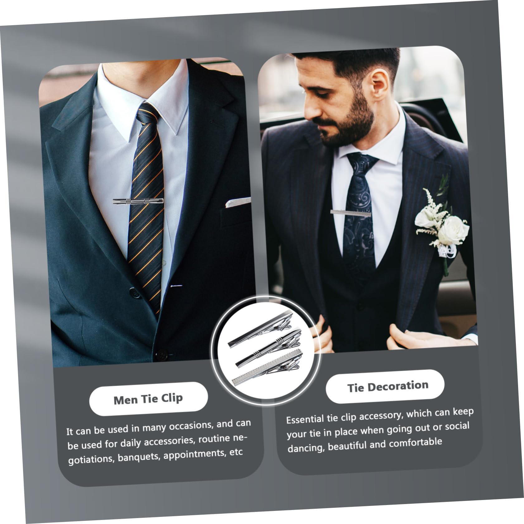 Ipetboom 5 Set Di Fermacravatta Da Uomo Alla Moda Fermacravatta Da Uomo Rosso 3 Pezzi * 5