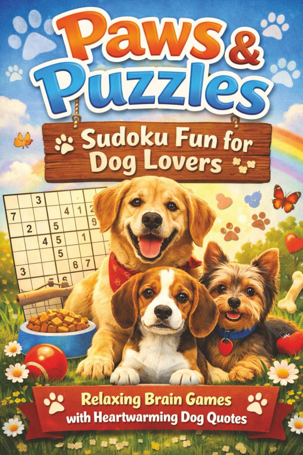Paws & Puzzles Sudoku Fun for Dog Lovers: 150 Heartwarming Dog Quotes and Brain‑Boosting Sudoku Challenges for Puzzle‑Loving Dog Parents