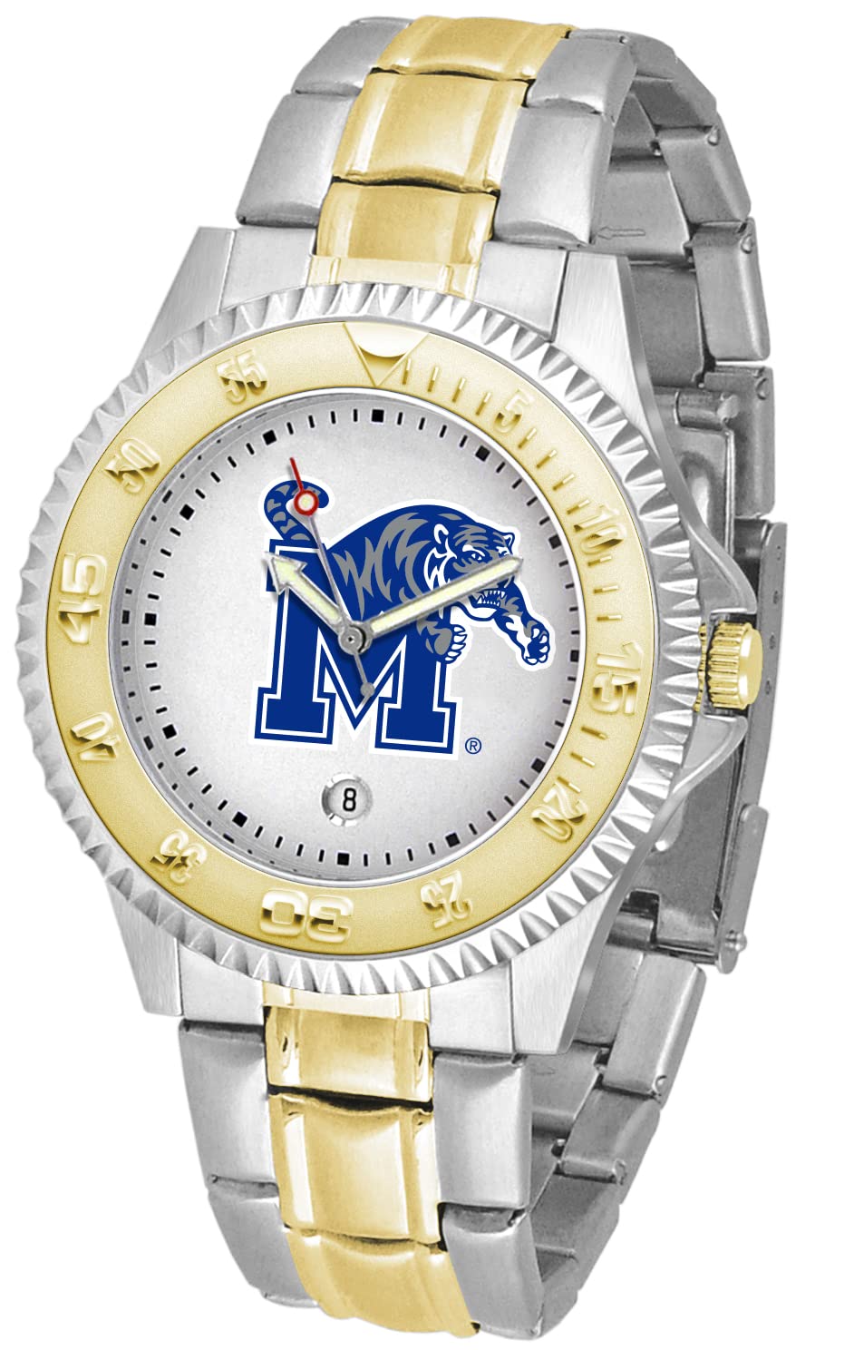 SunTime Memphis Tigers Men's Competitor Steel Watch Two-Tone Gold/Silver
