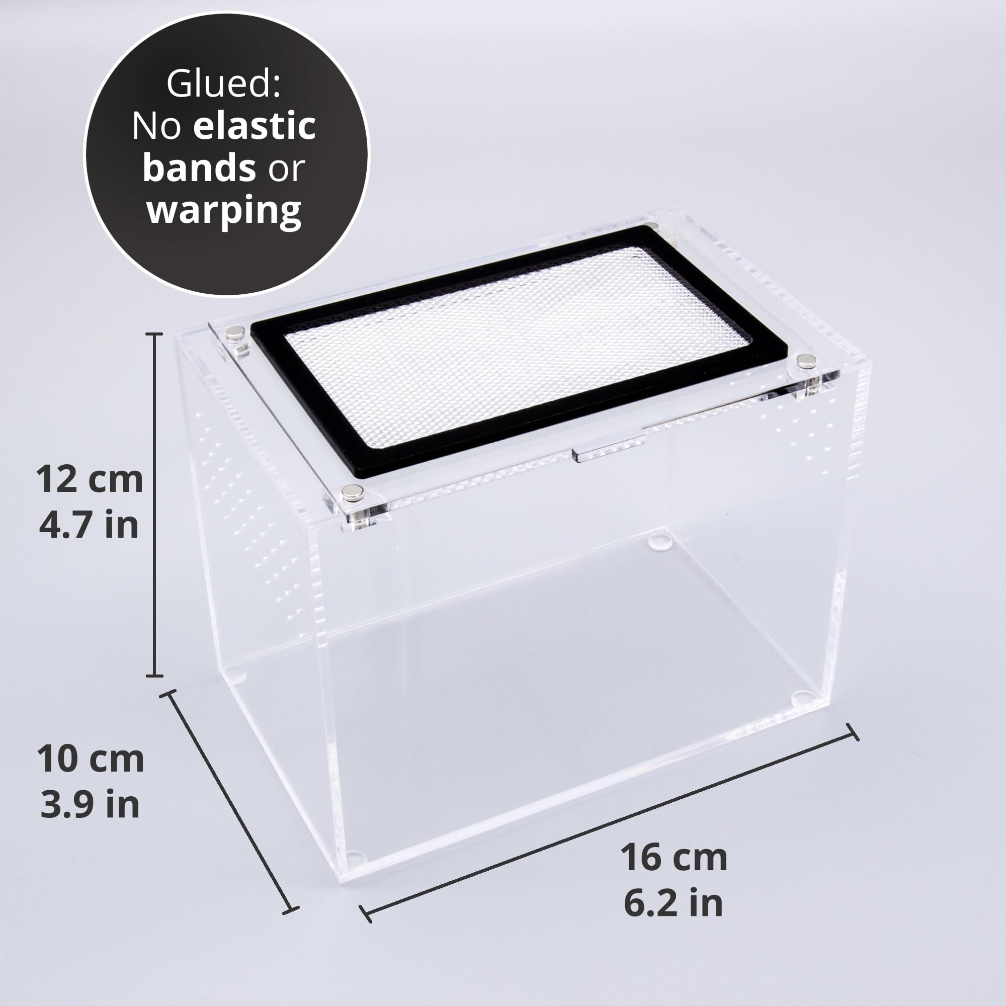 Spider, Tarantula, Scorpion, Stick Insect, Mantis, Invertebrate Enclosure, House, Vivarium with Metal Mesh Lid, Glued - Image 4