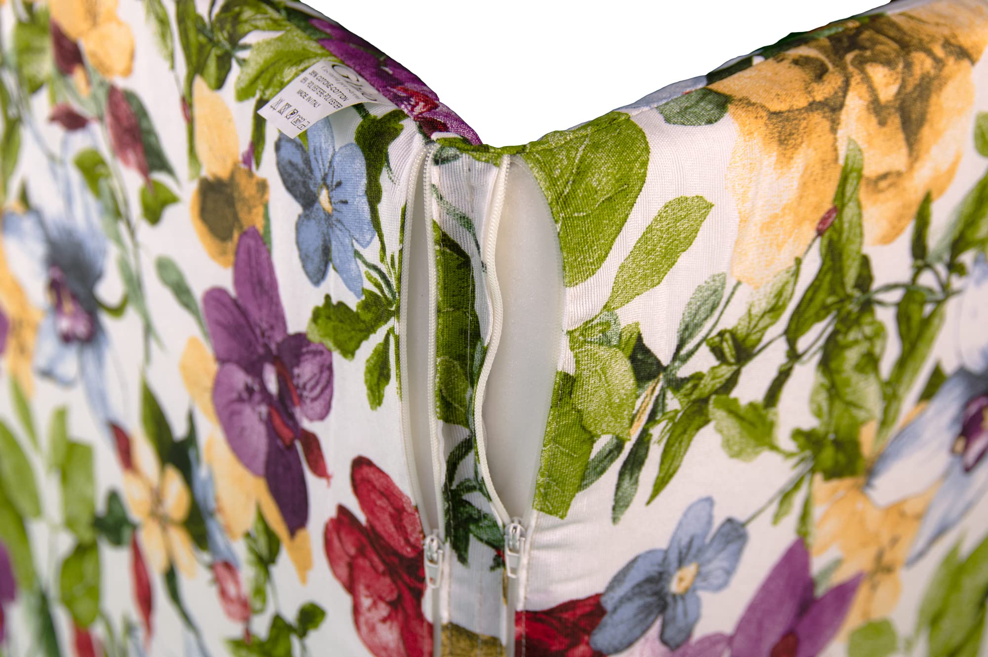 GHIOCUSCINI | Cuscino per Lettino Prendisole, Fantasia PRIMAVERA, Tessuto Cotone/Poliestere, Sfoderabile, 73 + 110 x 57 cm, Alto 6 cm, Made in Italy
