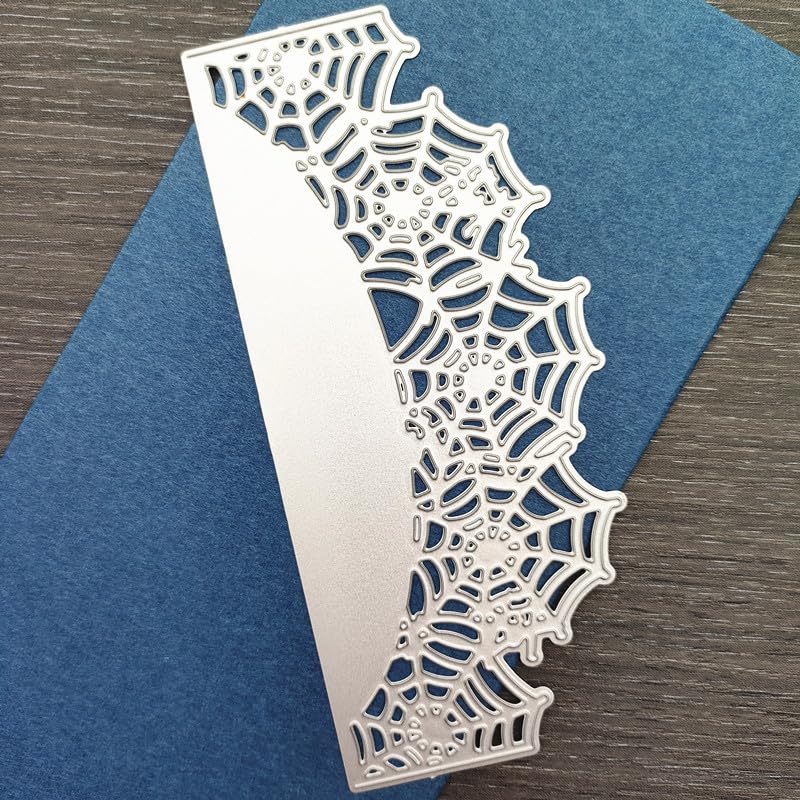 Halloween Metal Die Cuts, Happy Ghost Spider Cutting Dies Cut Stencils Card Paper Craft DIY Template Metal Cutting Dies Album Embossing Dies for Card Making Scrapbooking (Halloween Spider Web)