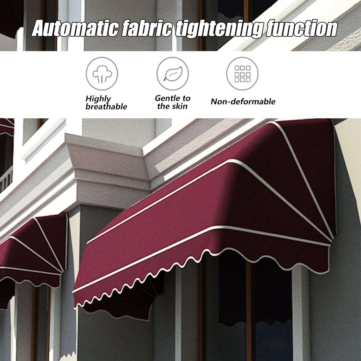 Tenda da sole retrattile con telaio completo e accessori di montaggio, ideale per uso residenziale e commerciale, tessuto resistente per ombra e protezione