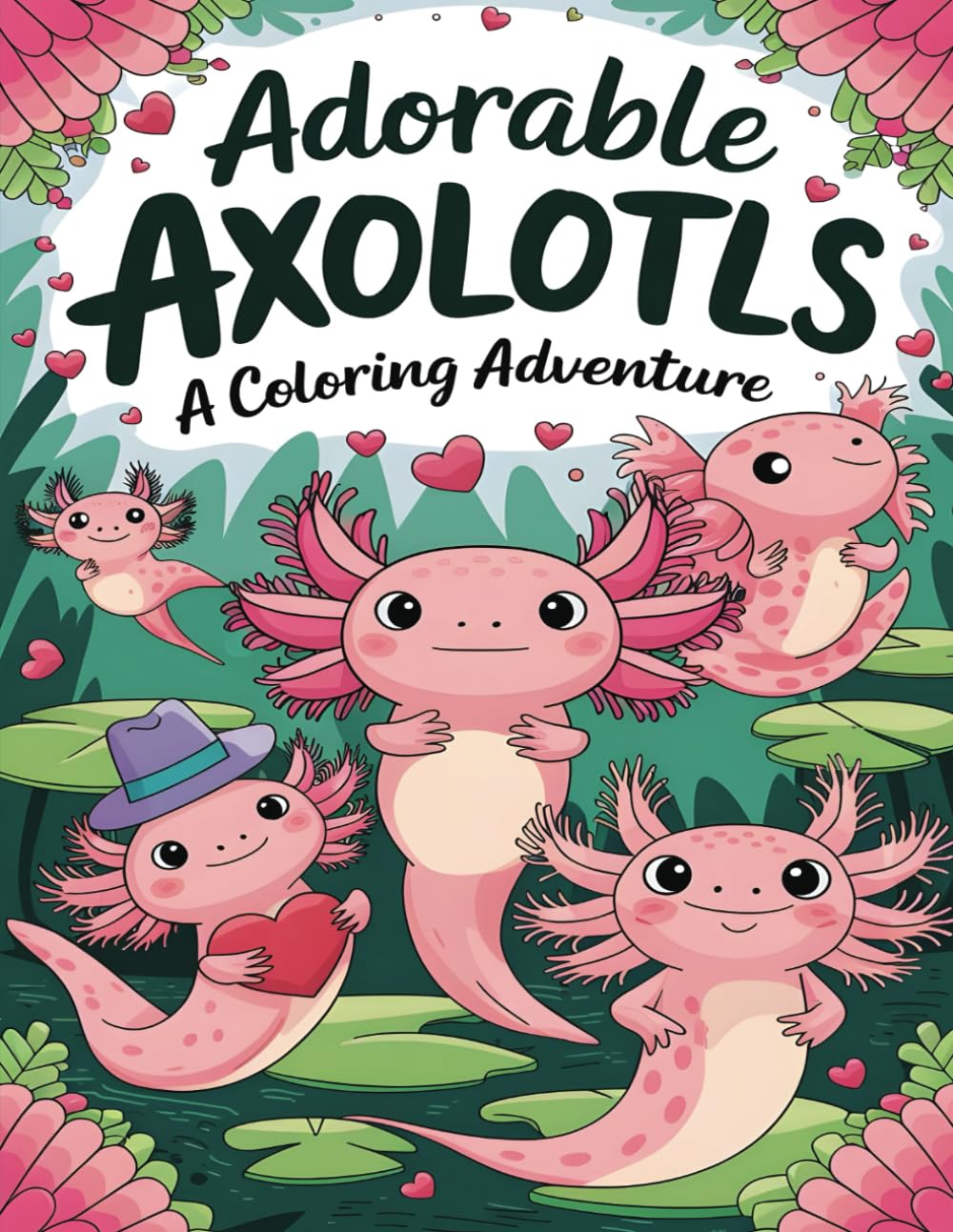 Adorable Axolotls A Coloring Adventure: A Cute Axolotl Coloring Book