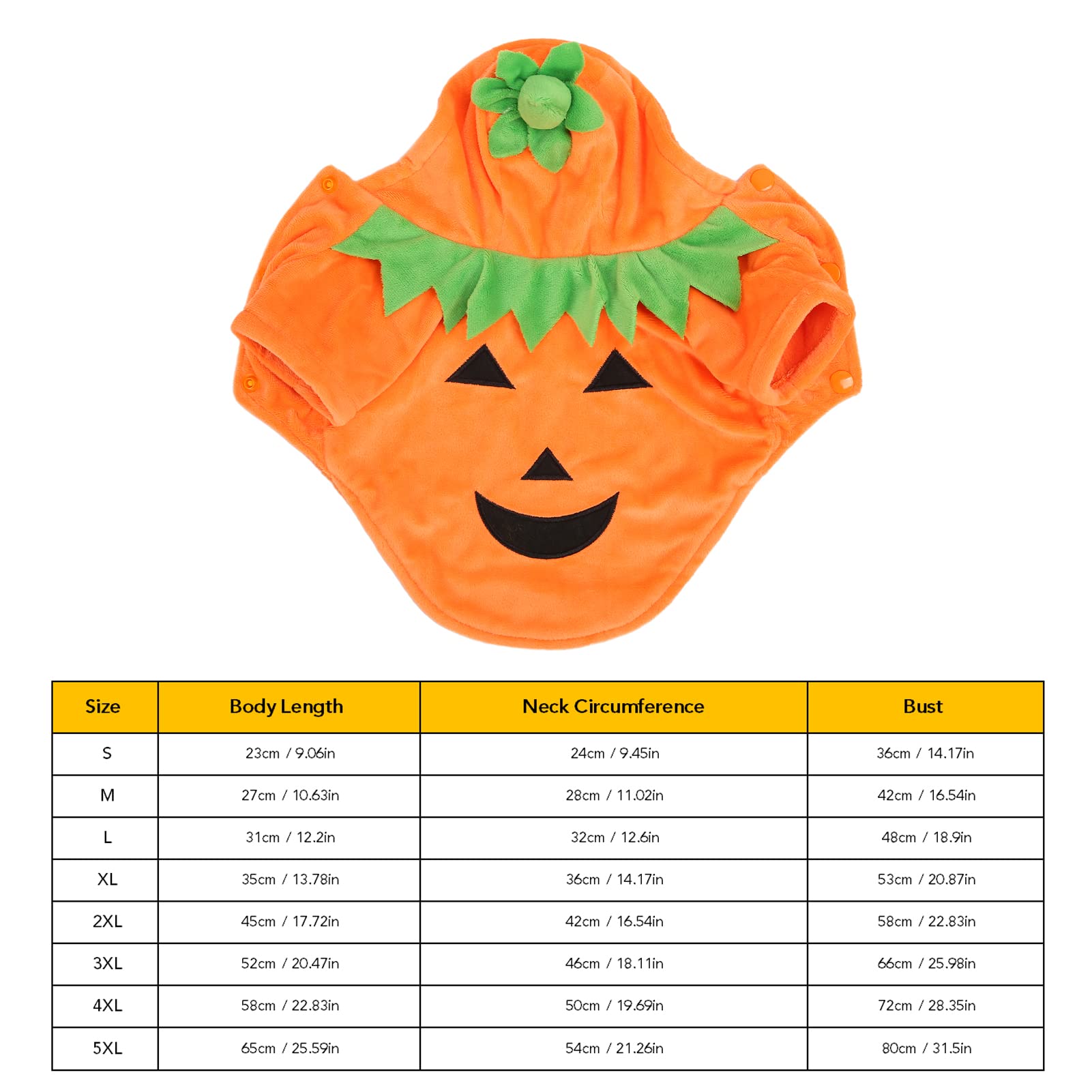Septpenta Disfraz de Perro de Calabaza de Halloween, Sudadera de Calabaza para Mascotas, Cálido y Lindo, Llamativo, Disfraz de Otoño Invierno para Perros Medianos y Grandes (2XL)
