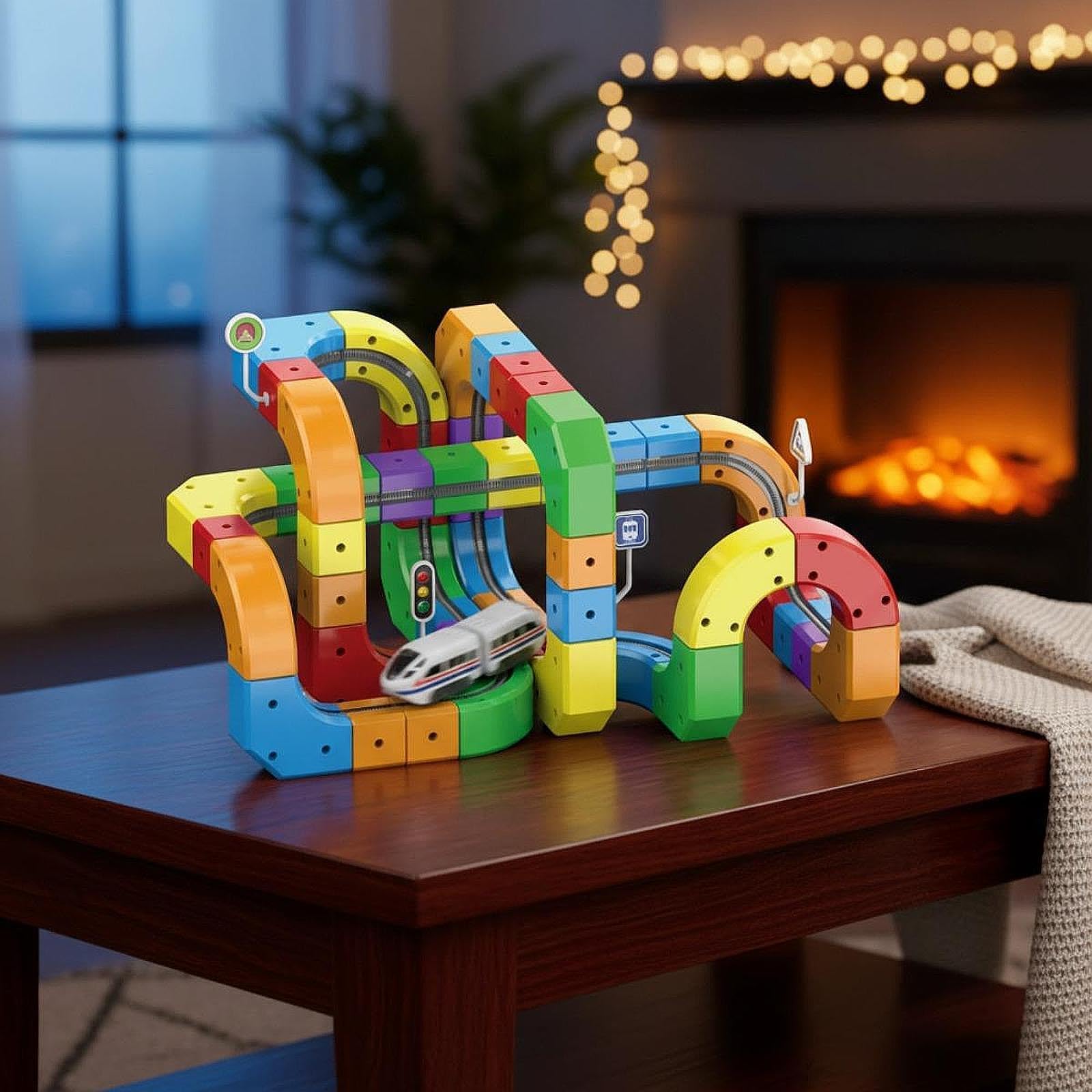 Mini Set Pista Treno Elettrico Giocattolo Costruzione Accessori Creativi Materiale Sicuro Giocattolo Flessibile Adatto per Bambini Genitori Casa Regal, 123 Pezzi