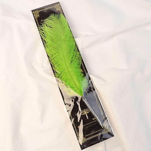 Miniatura 6 de Hermoso bolígrafo de pluma de avestruz para escritura de pluma de pluma de recepción de boda (azul cielo)