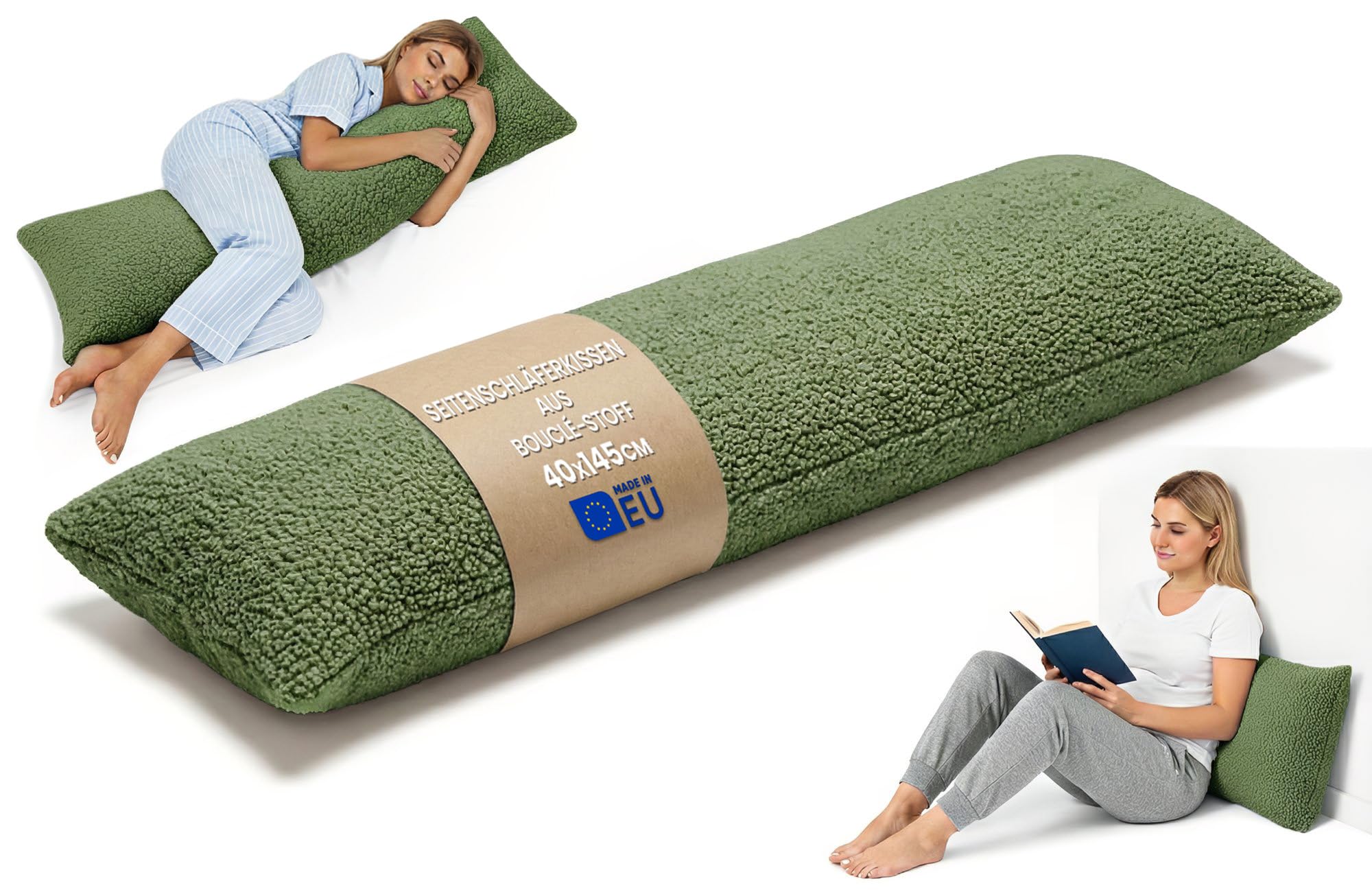 Totsy Baby Cuscino gravidanza e allattamento Bouclé 145cm – supporto lungo per letto Perfetto per il relax e il sonno Aiuta il riposo e la postura Ideale per maternità certificato Oeko-Tex