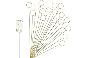 20 Pcs Metal Floral Place Card Holder Picks