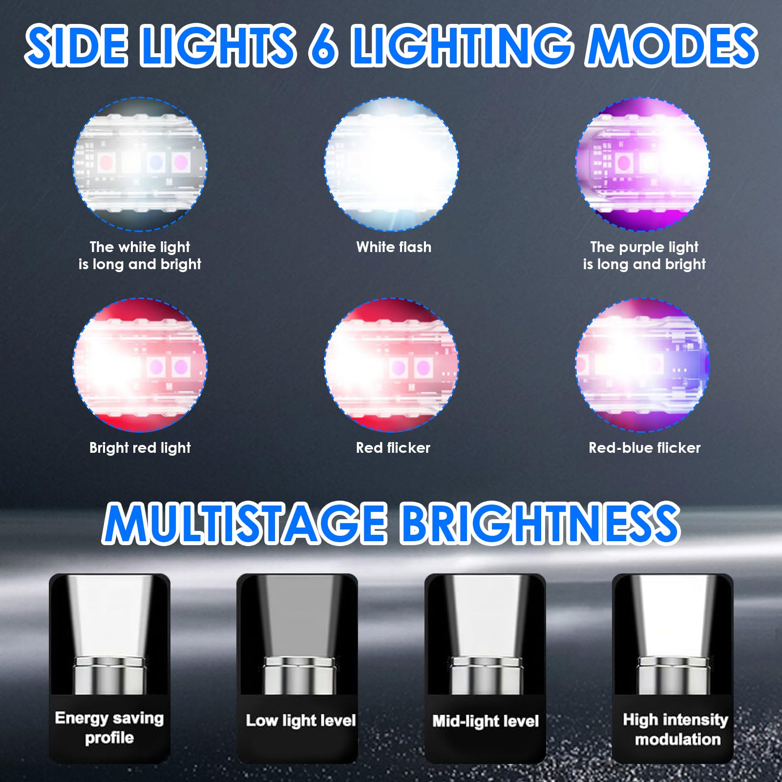 Mini Torch LED Super Bright 400LM USB-C LED Rechargeable Pocket Keychain Torch with UV Red Blue Light IP65 Waterproof 6 Modes Keyring Flashlight with Magnet for Night Camping (Blue) - Image 4