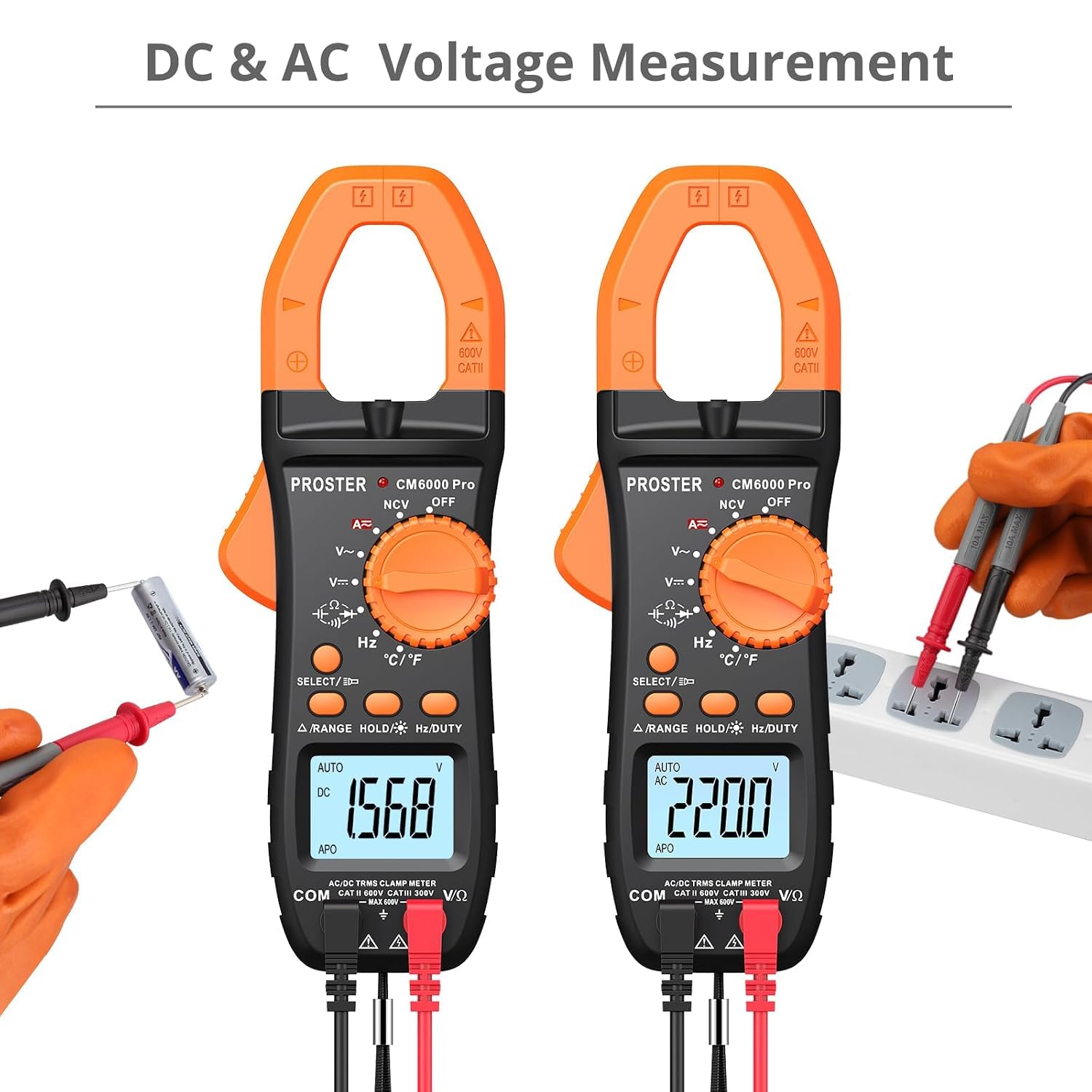 Proster 6000 Count Clamp Meter 800A Amp Tester TRMS NCV Multimeter Kit — Amazon image 5