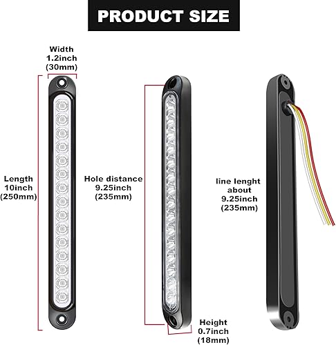 Miniatura 4 de 2 unids blanco 15 LEDs barra de luz trasera de freno de remolque LED luces de remolque impermeable señal de parada luces traseras luces de