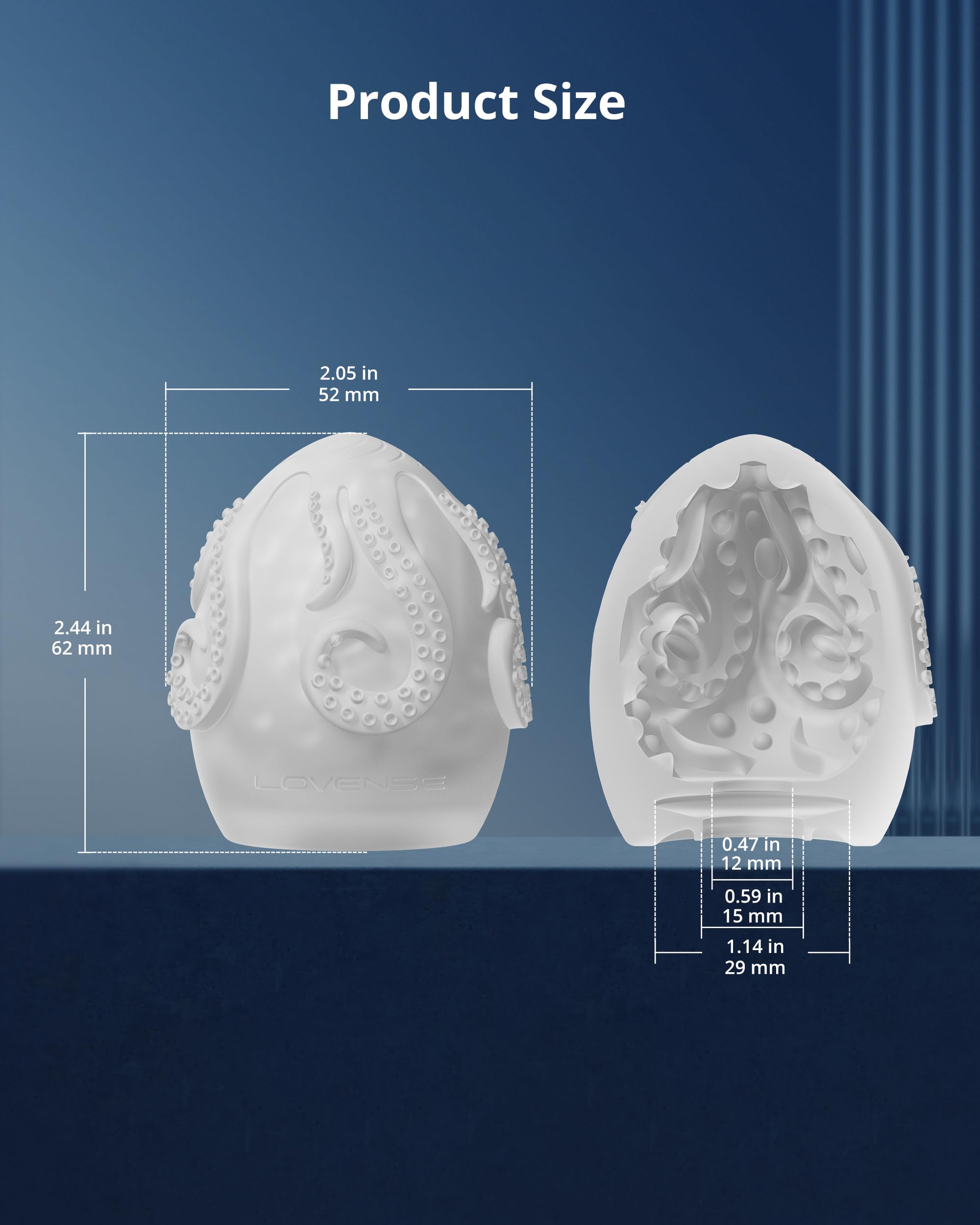 LOVENSE Kraken Male Masturbator Egg, Disposable Pocket Pussy Masturbators Sleeve, Portable Blowjob Adult Male Sex Toys for Men Masturbation,1 Count