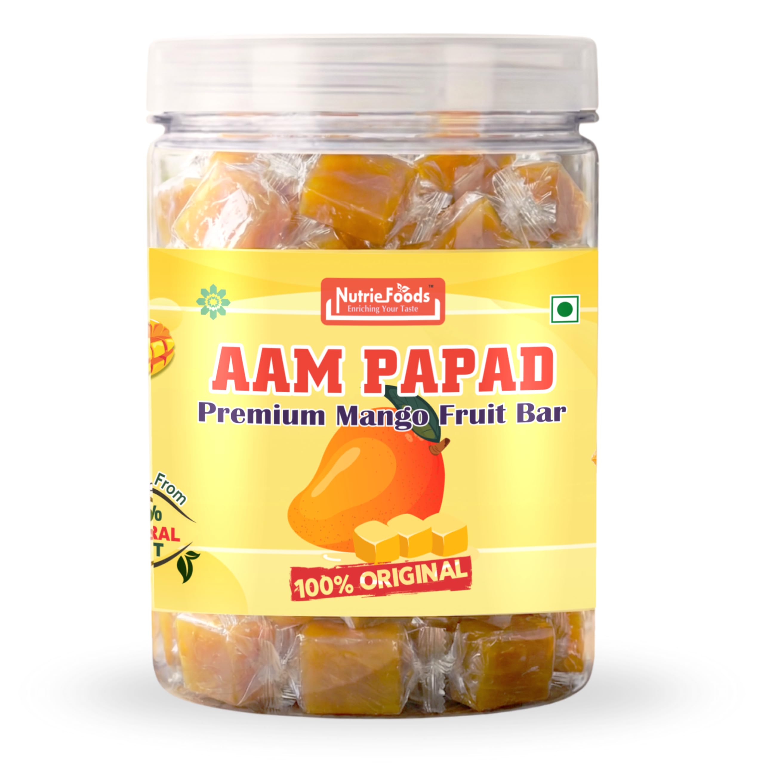 Aam Papad | 100% Natural Fruit Candy | Premium Mango Fruit Bar, Mango Toffee Candy (400g)