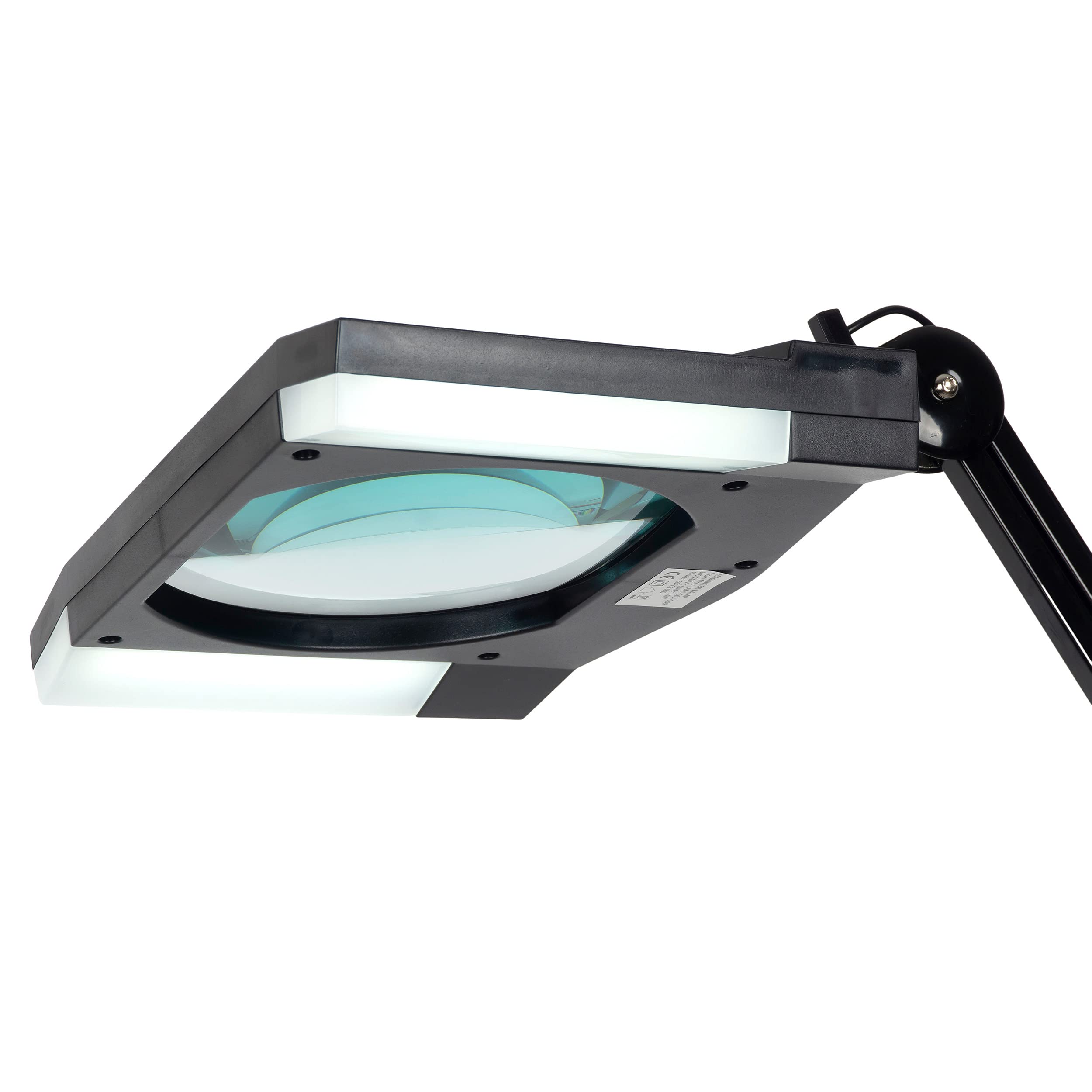 SEMPLIX Lampa LED z lupą, 60 diod LED, czarna (soczewka 189 mm x 157 mm/zacisk stołowy)