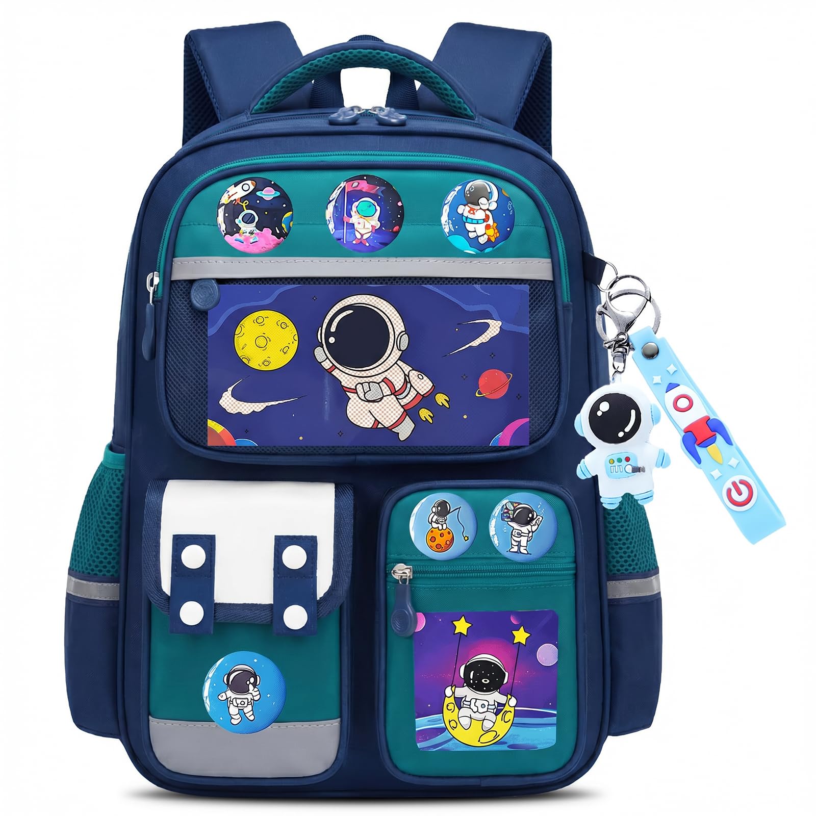 Amythe Sac à Dos Enfant Garçon 8-12 Ans – Cartable École Primaire CE1-CM2, Ergonomique Léger avec Bandes Réfléchissantes, Compartiment A4, Oxford Imperméable pour la Rentrée, Vert