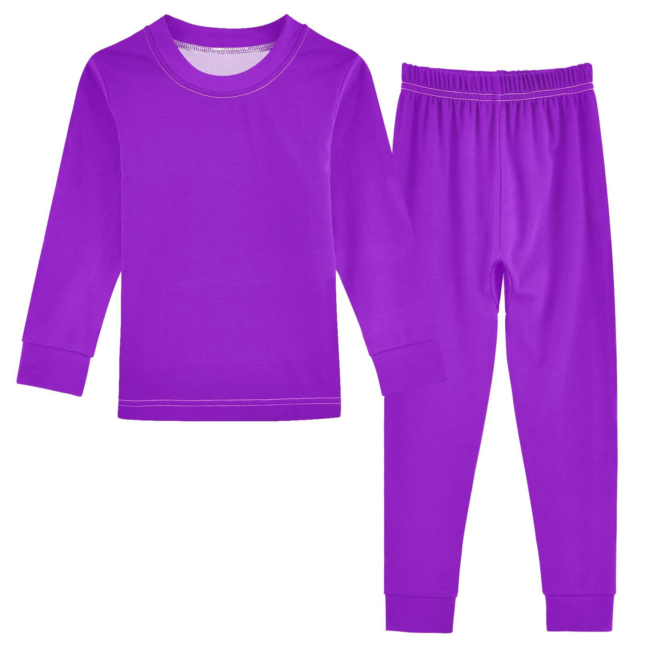 Dark Violet Long Sleeve Pajamas Set Sleepwear Jammies 2pcs Set Pjs Dark Violet