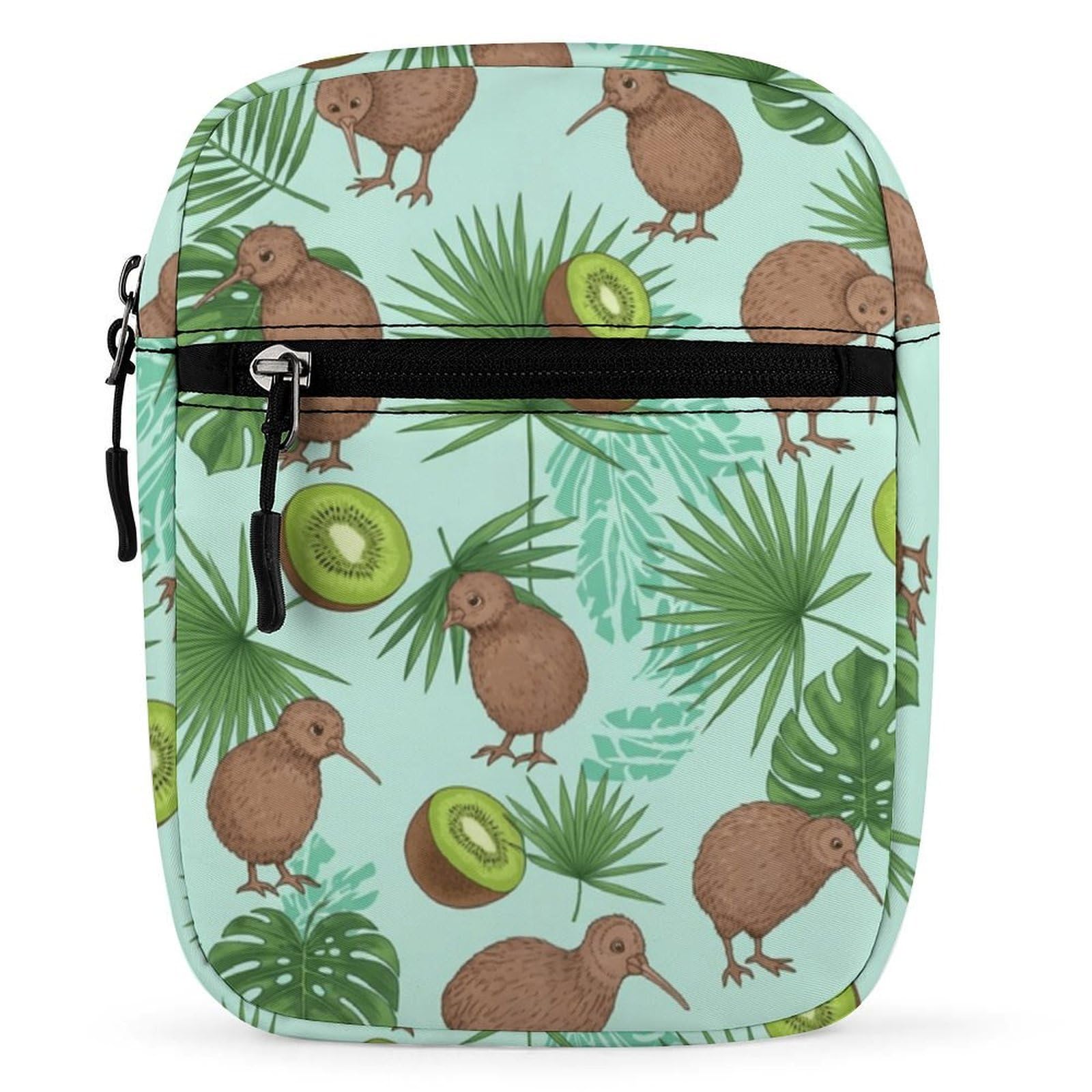 JOJOART Kiwi Birds Leaves Fruits Mini Messenger Bag Small Satchel Crossbody Bag Cross Body Shoulder Bag With Adjustable