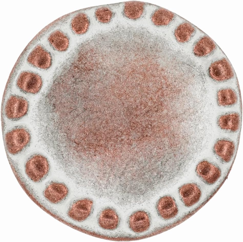 Bezelry 12 Pieces Stone Circle Metal Shank Buttons. 20mm (3/4 inch)(Copper White Patina)