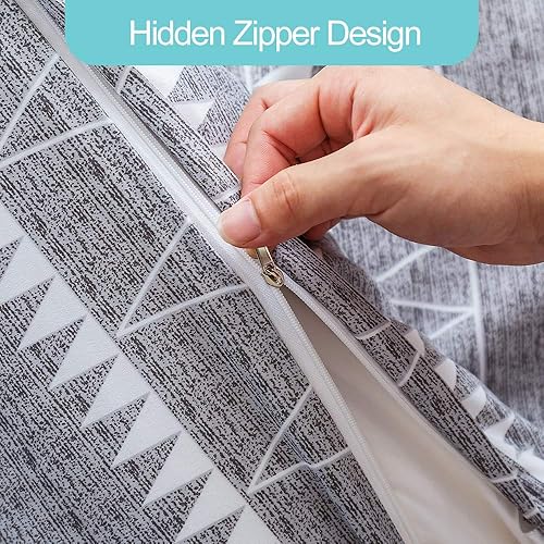 Miniatura 6 de Lekesky Juego de funda de edredón de 3 piezas, ultra suave, 100% microfibra lavada, transpirable, con lazos y cremallera (1 funda de edredón de 80 x