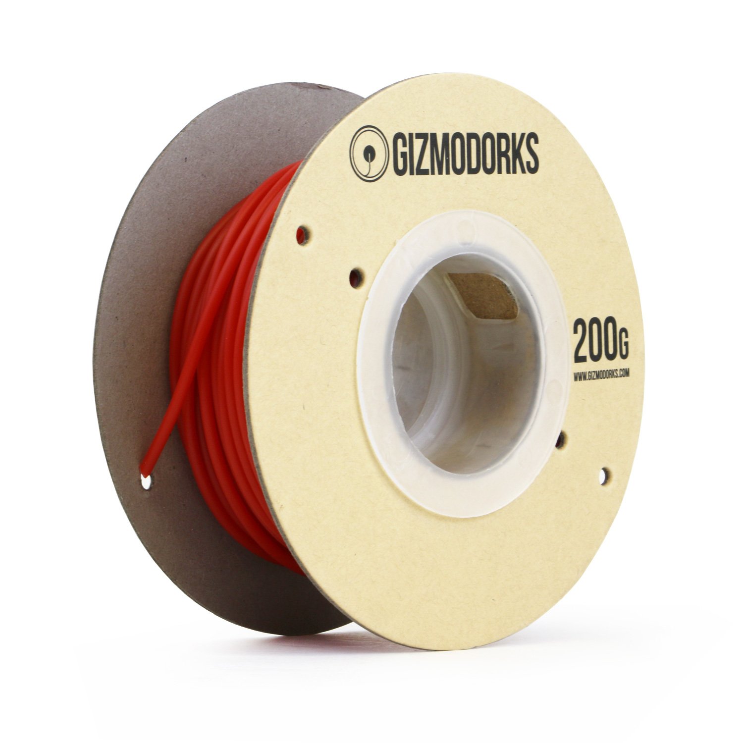 Gizmo Dorks ABS Filament for 3D Printers 1.75mm 200g, Red