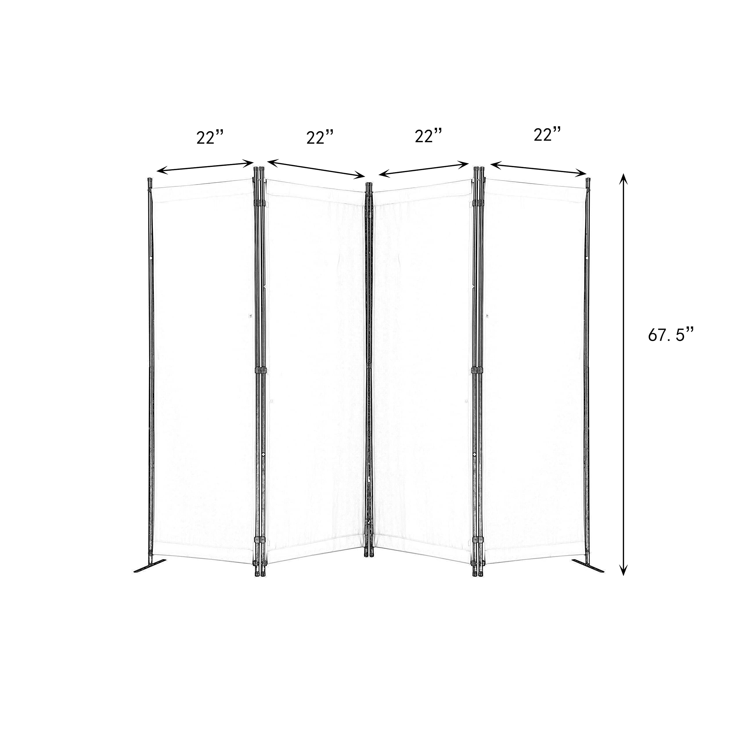 GOJOOASIS 4 Panel Room Divider Folding Privacy Screen Home Office Dorm
