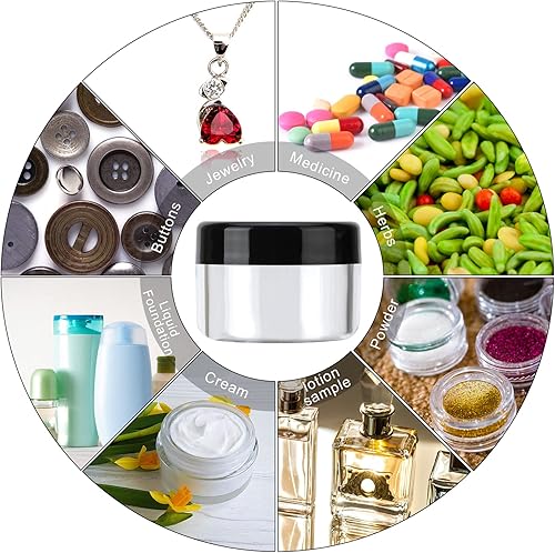 Miniatura 5 de 60 unidades de 0.5 fl oz0.53 oz de muestra de tarro transparente transparente crema de vidrio cosmético recipientes con mini espátulas etiqueta para