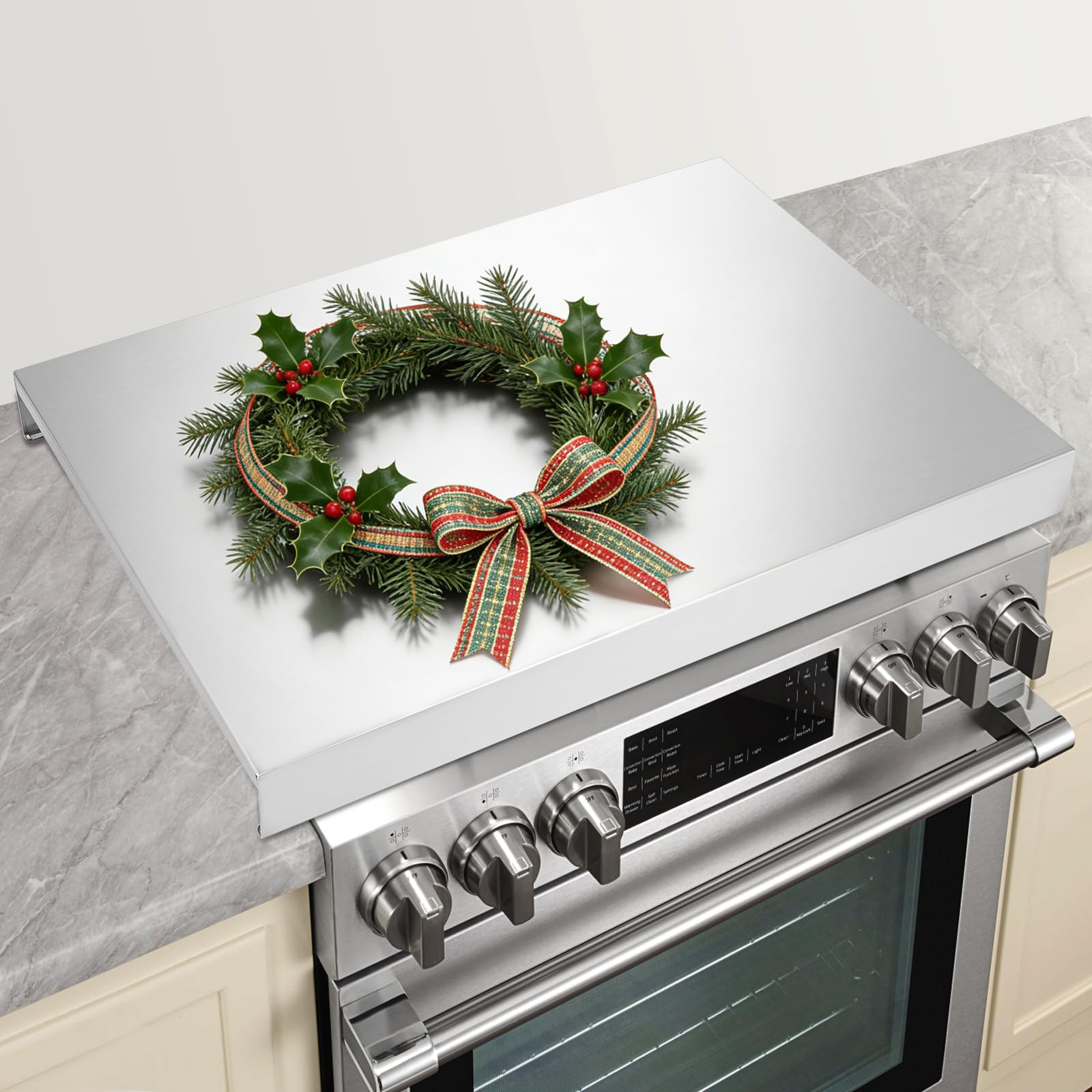 YUCHENGTECH Stainless Steel Stove Top Cover Large Gas Hob Cover Gas Stove Bracket (L 30" x W 22" x H 2.75") for Gas and Electric Stove Range Expanding Kitchen Space