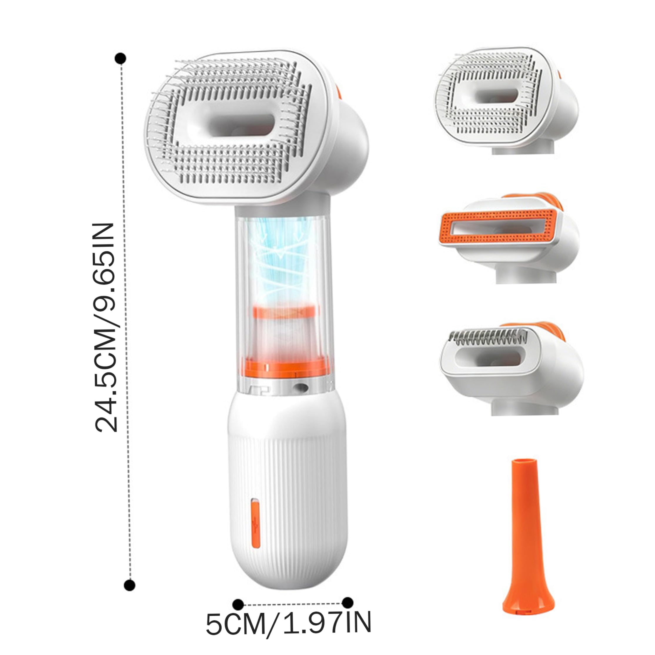 Aspirateur de toilettage pour chiens, brosse sans fil 4 en 1, blanc